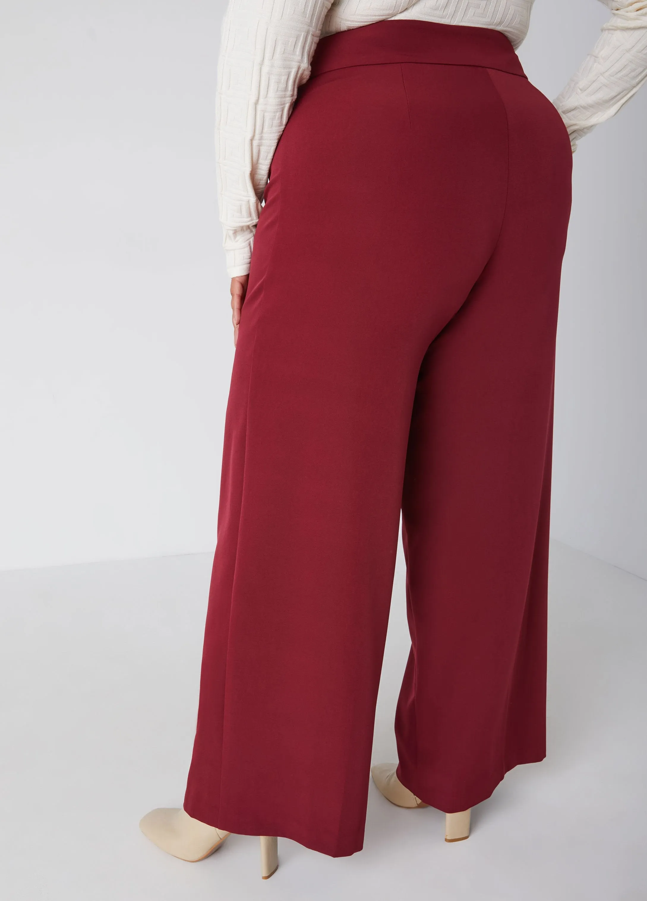 Seam Detailed Crepe Wide Leg Pants sold by Ashley Stewart product image thumbnail 5