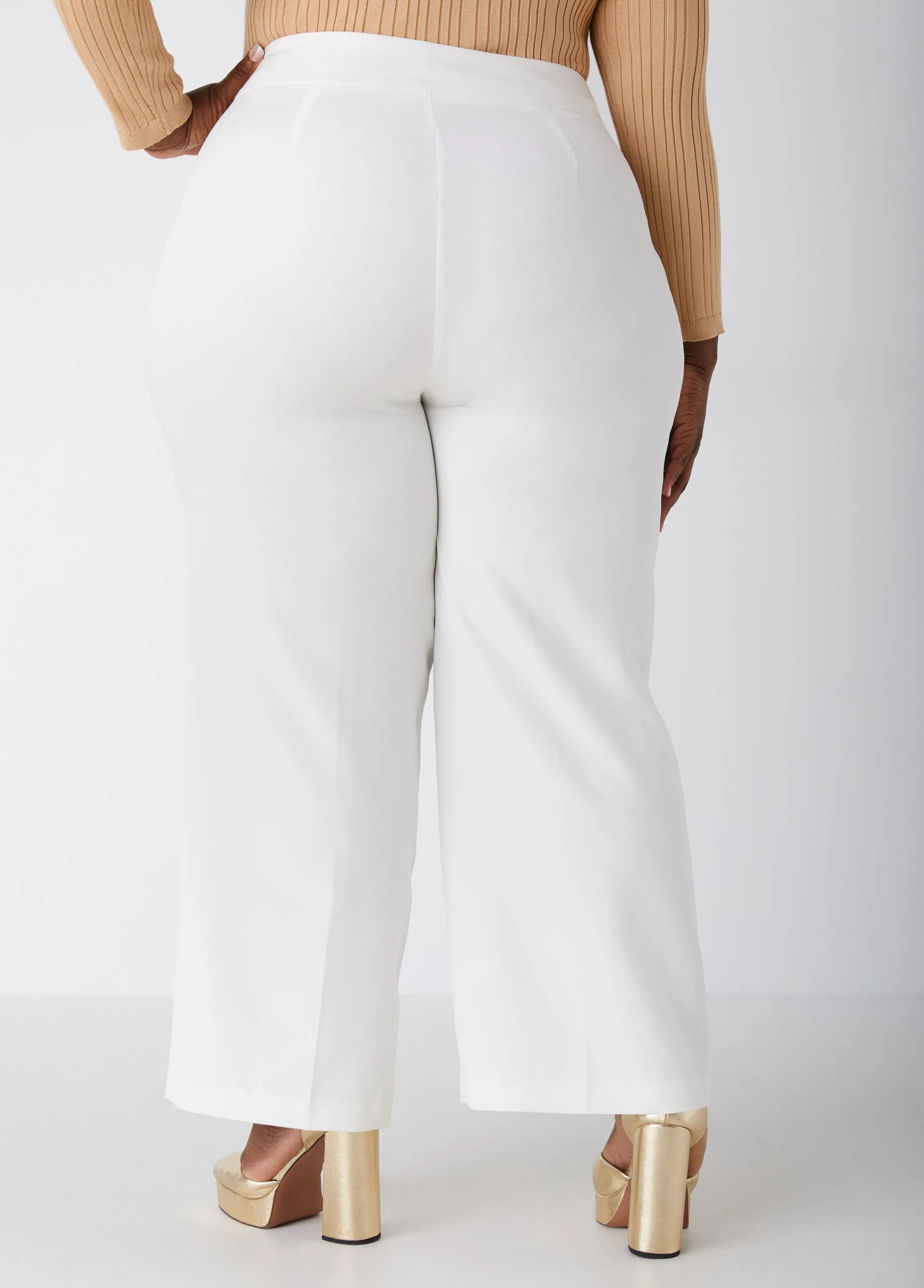 Seam Detailed Crepe Wide Leg Pants sold by Ashley Stewart product image thumbnail 2