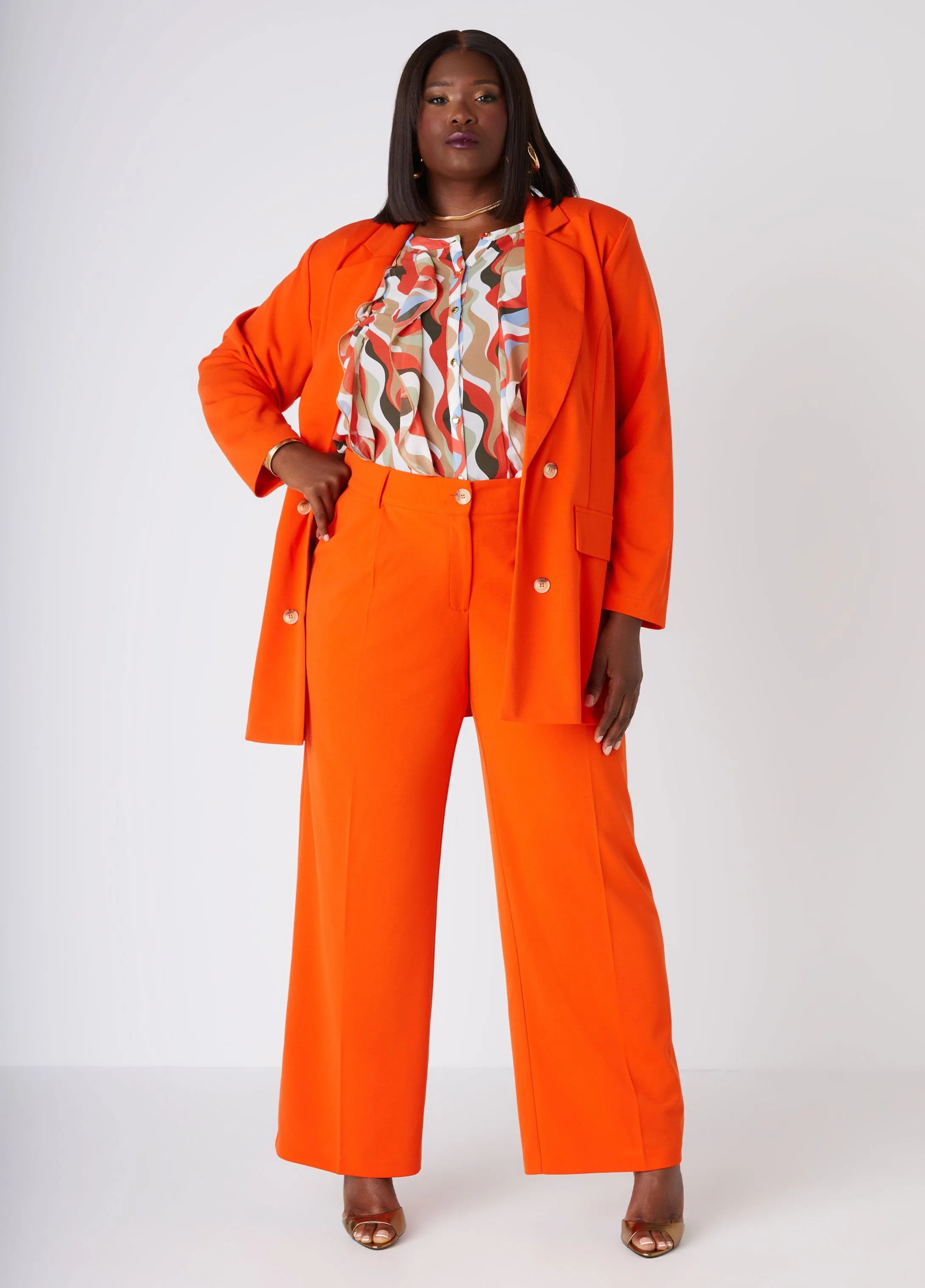 High Rise Crepe Trousers sold by Ashley Stewart product image thumbnail 4