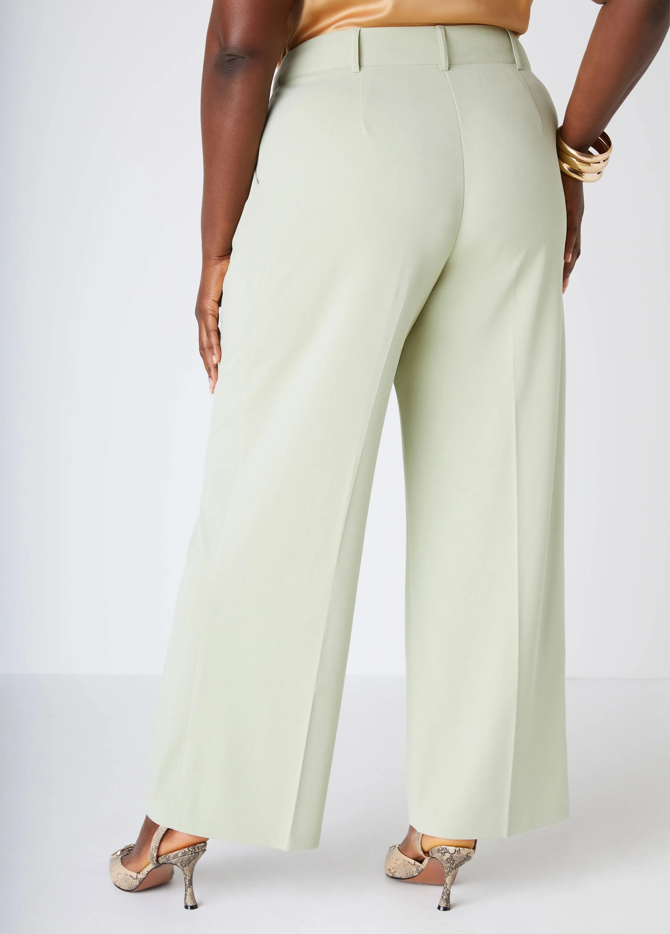 High Rise Crepe Trousers sold by Ashley Stewart product image thumbnail 2