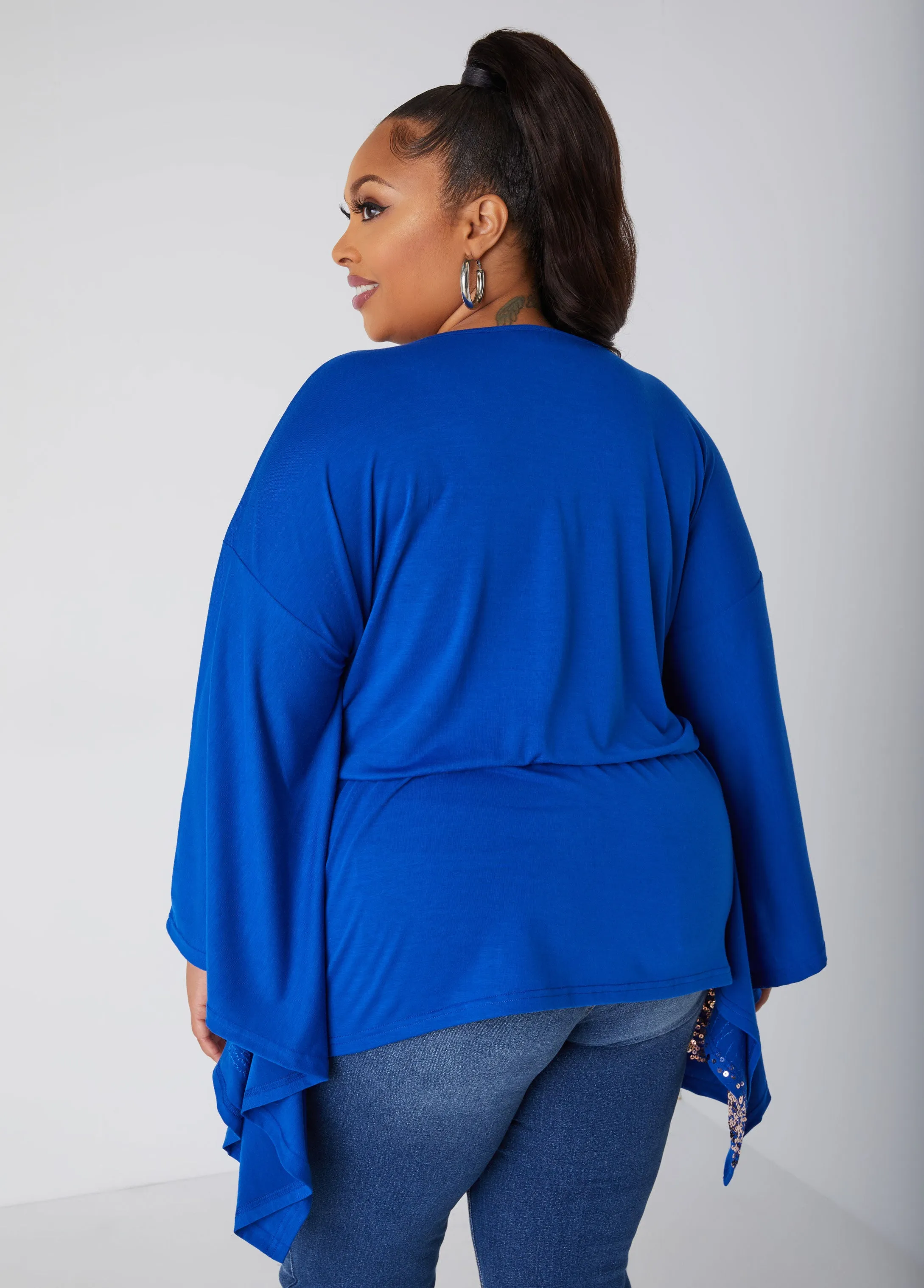 Sequined Drama Sleeved Tunic sold by Ashley Stewart product image thumbnail 2