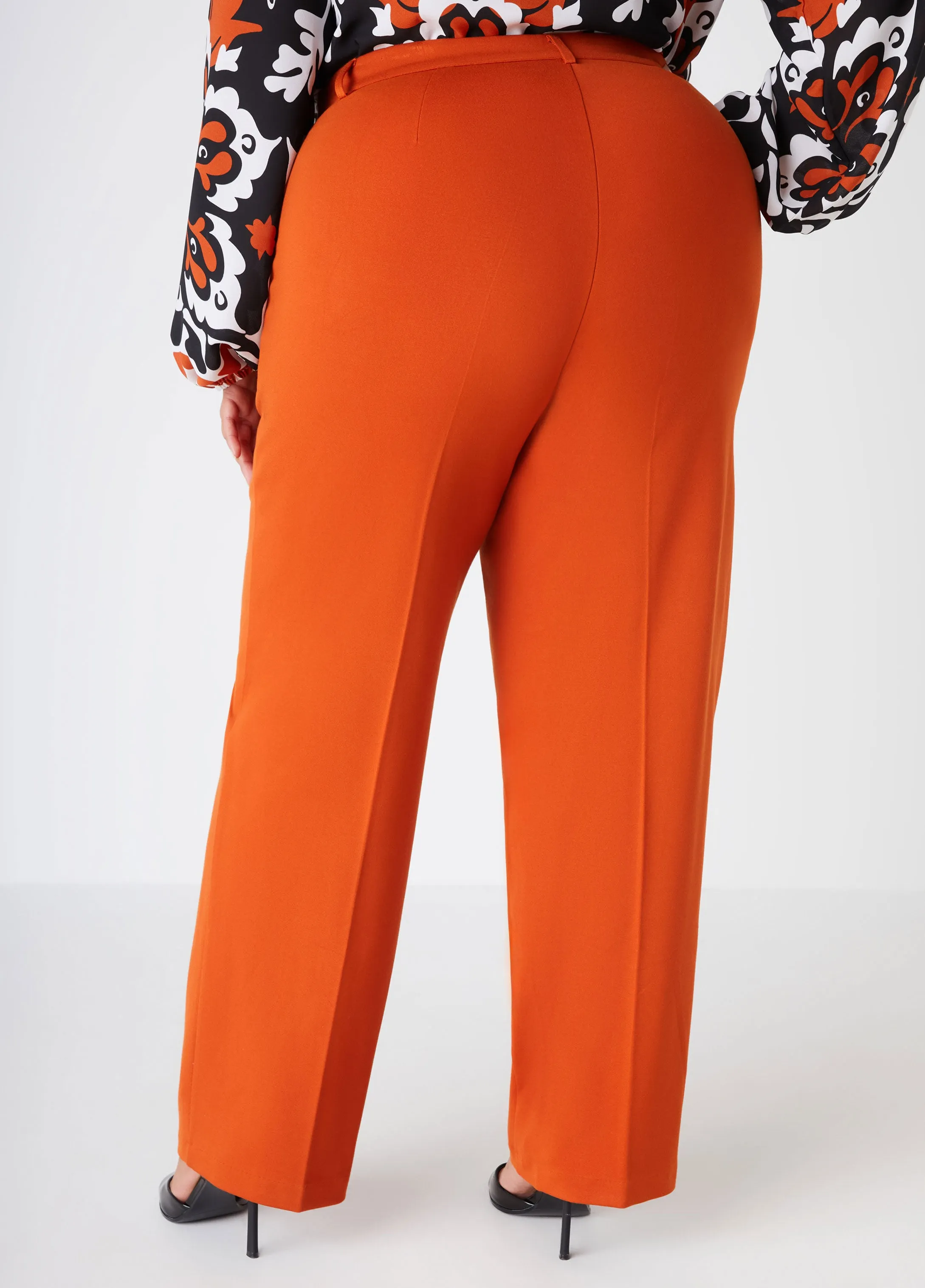 High Rise Straight Leg Trousers sold by Ashley Stewart product image thumbnail 2