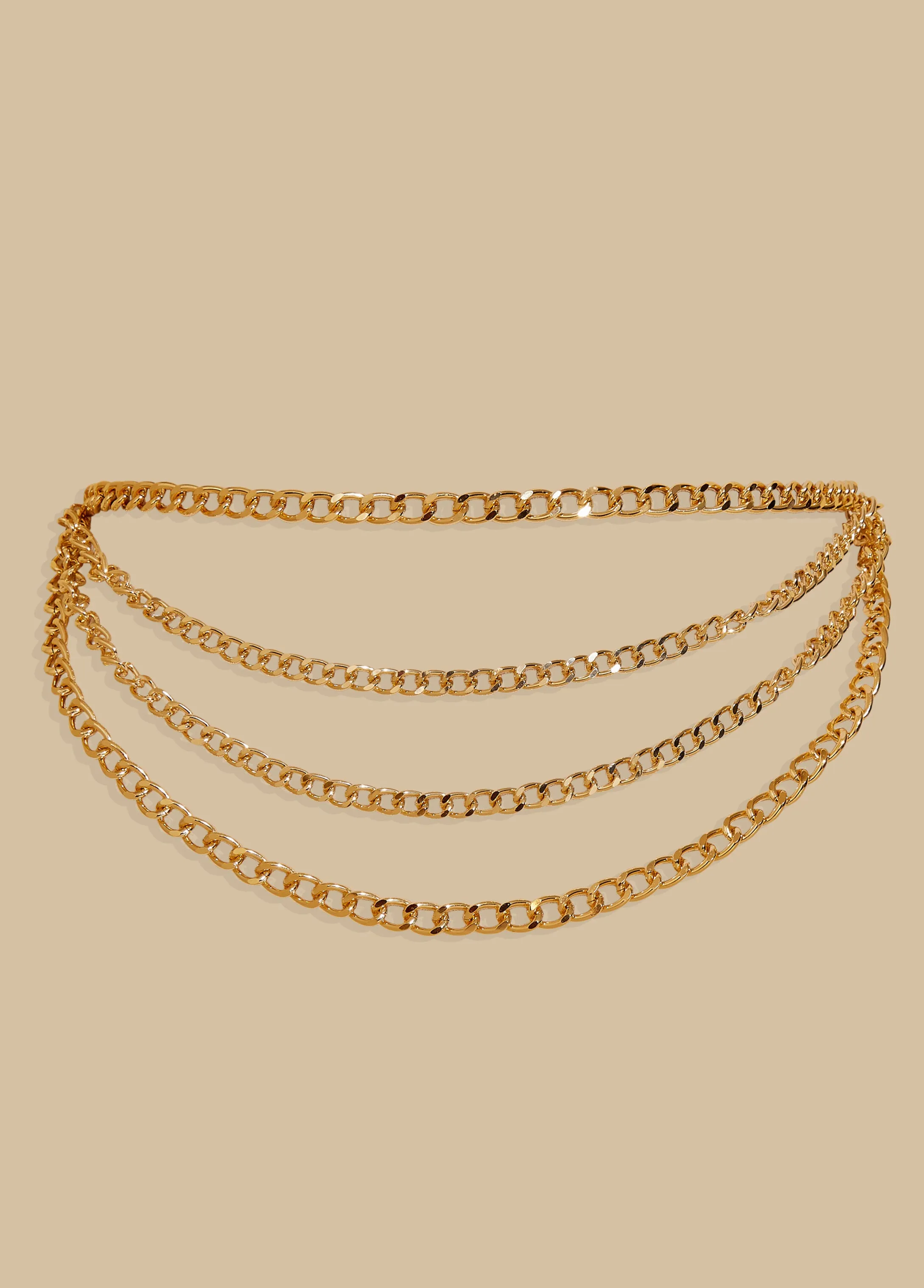 Layered Gold Tone Chain Belt sold by Ashley Stewart product image thumbnail 2