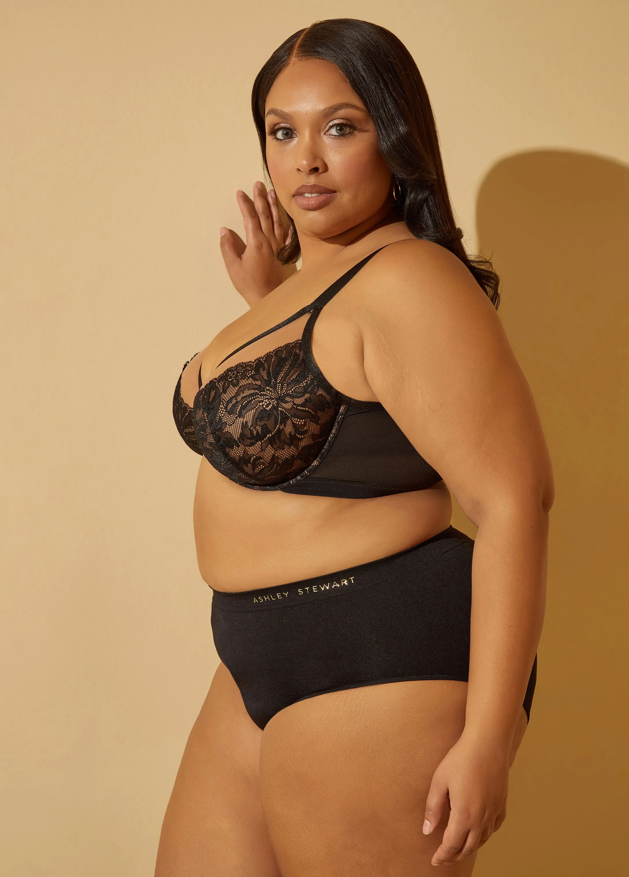 Lace And Mesh Underwire Bra sold by Ashley Stewart product image thumbnail 4