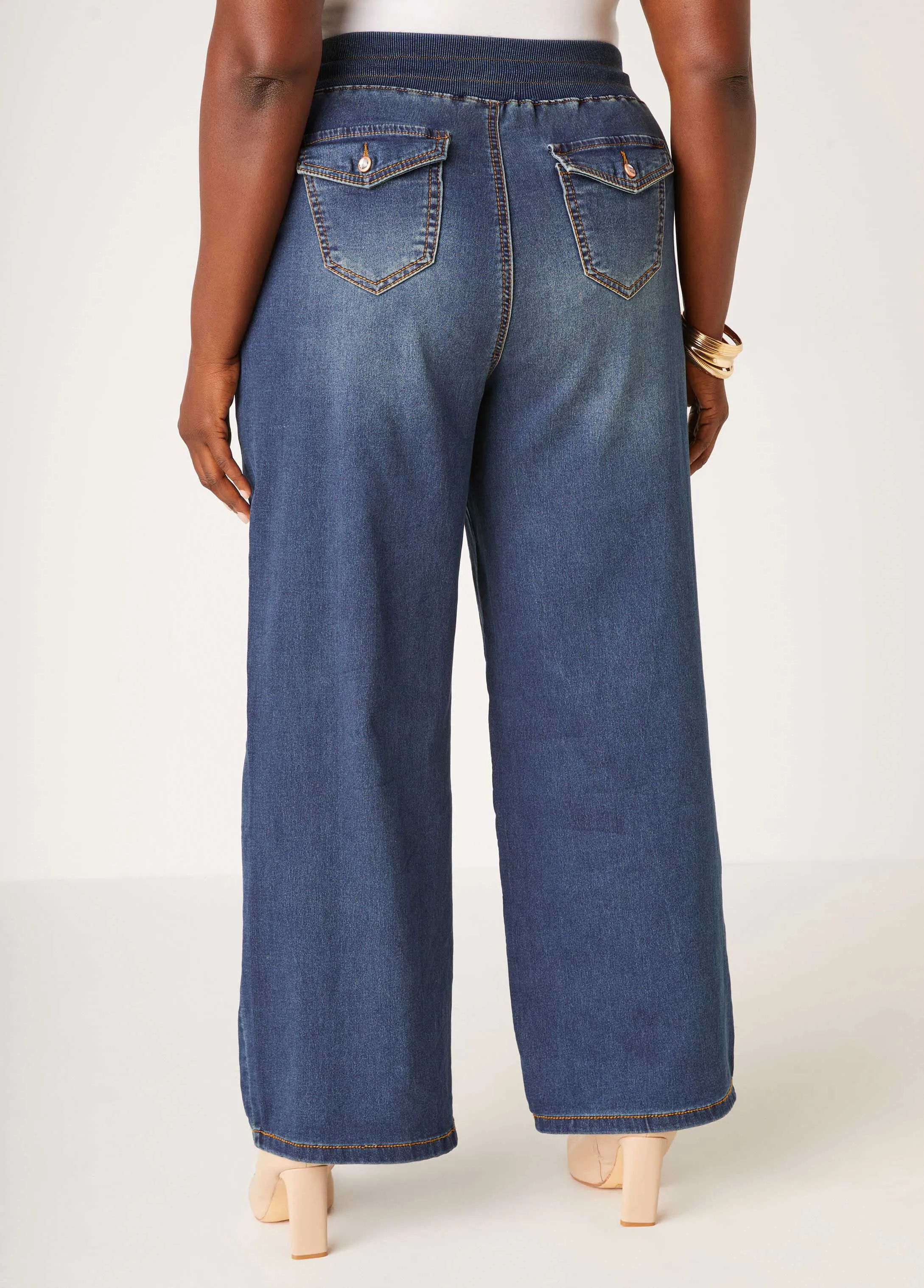 Wide Leg Knitted Jeans sold by Ashley Stewart product image thumbnail 2