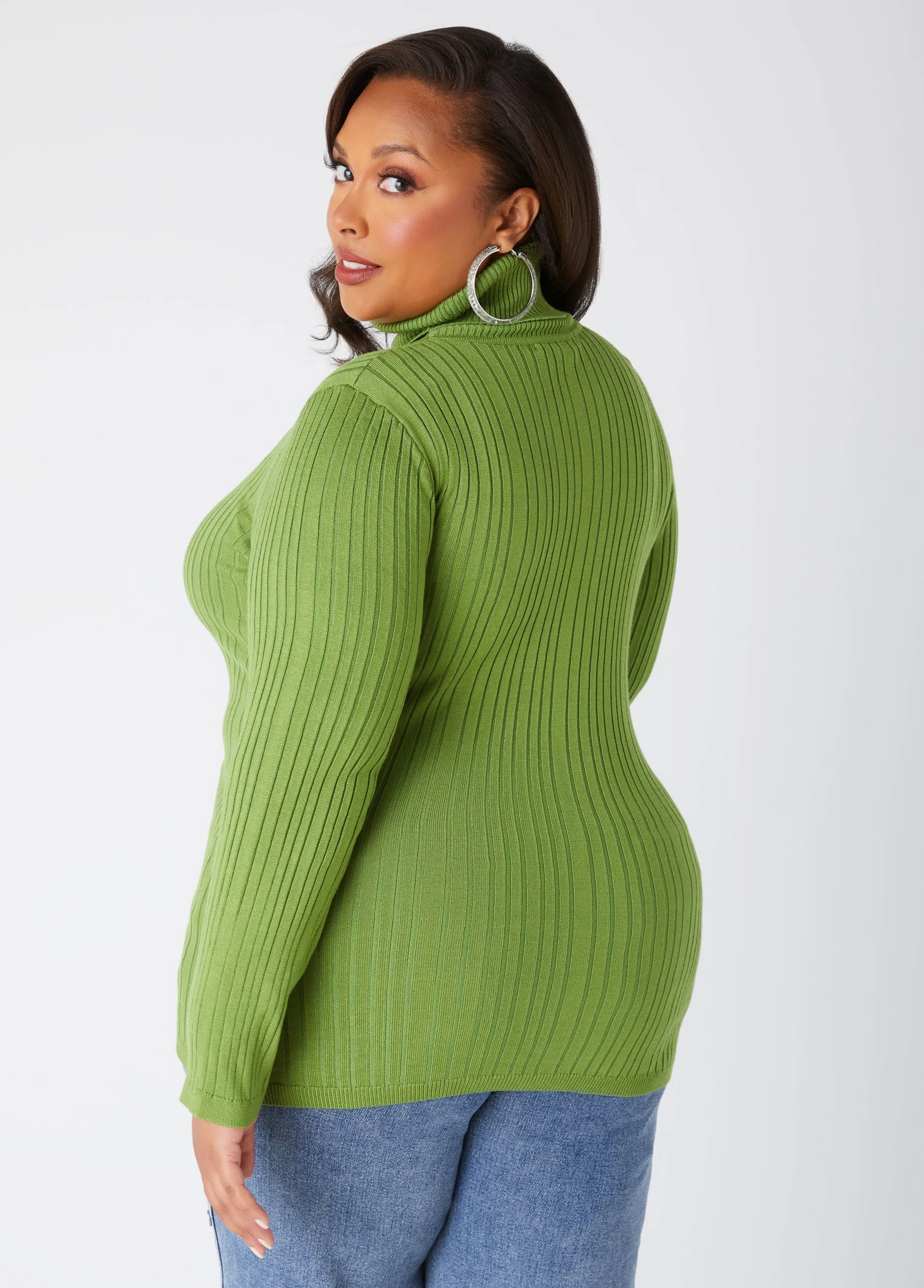 Ribbed Turtleneck Sweater sold by Ashley Stewart product image thumbnail 5
