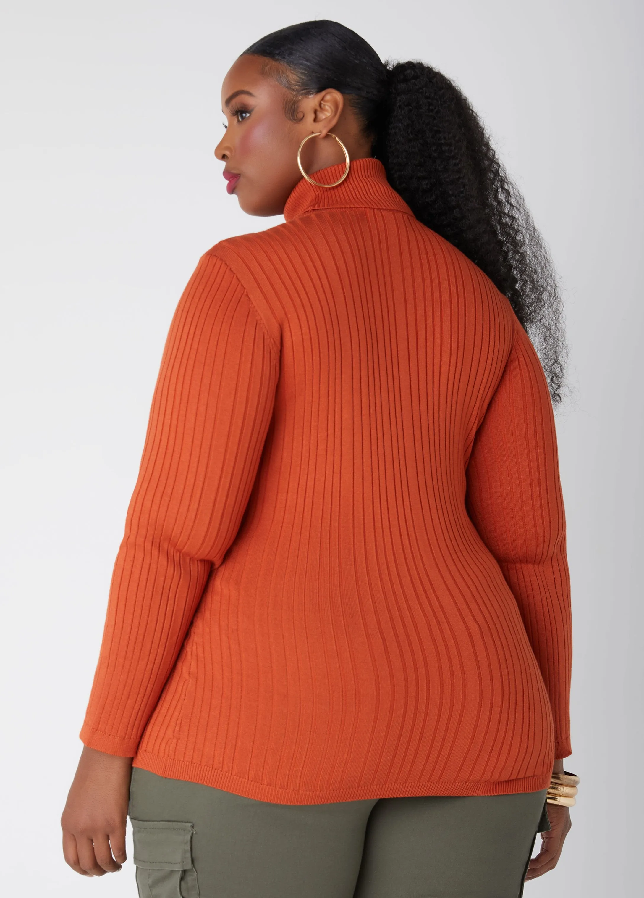 Ribbed Turtleneck Sweater sold by Ashley Stewart product image thumbnail 2