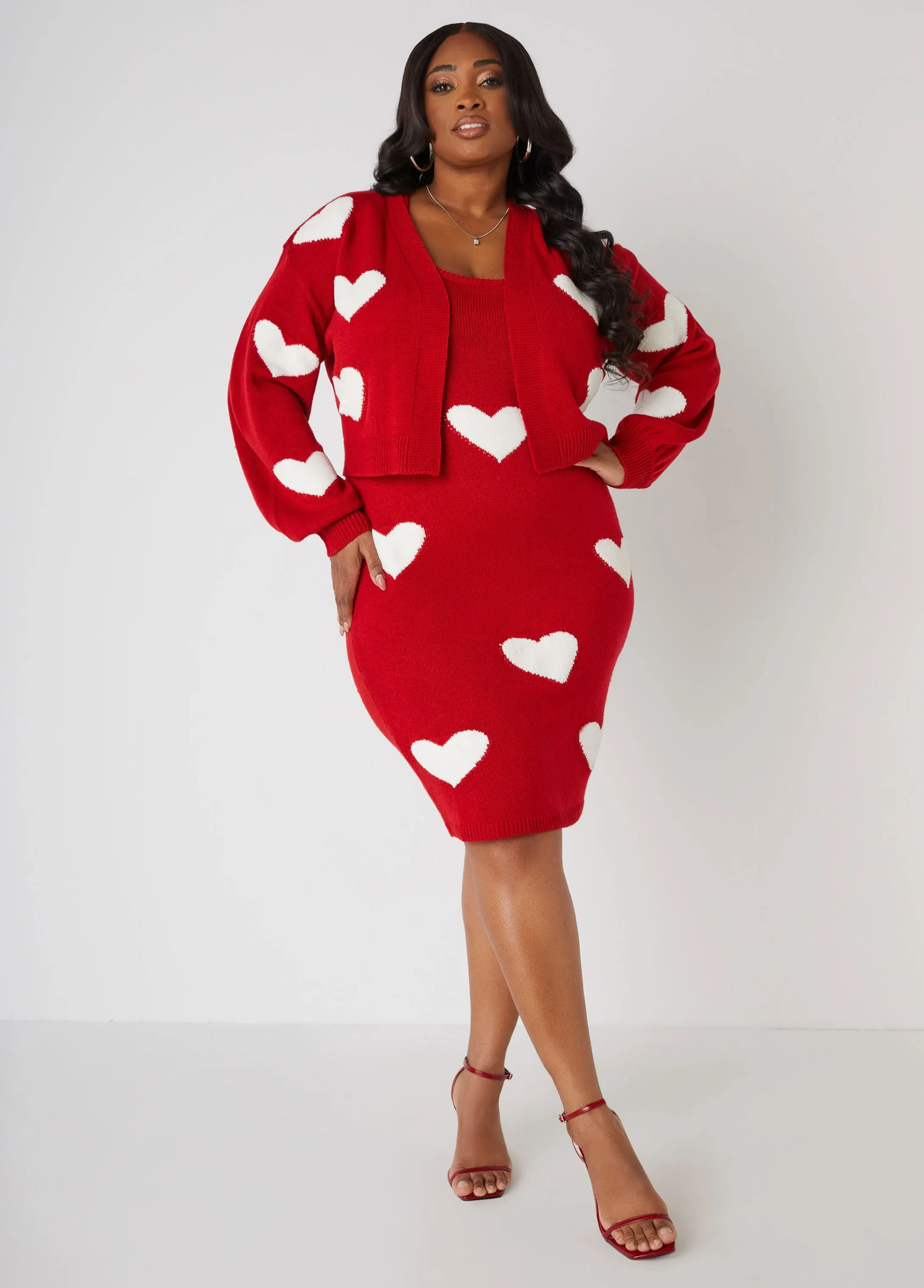 Heart Sweater Dress sold by Ashley Stewart product image thumbnail 4