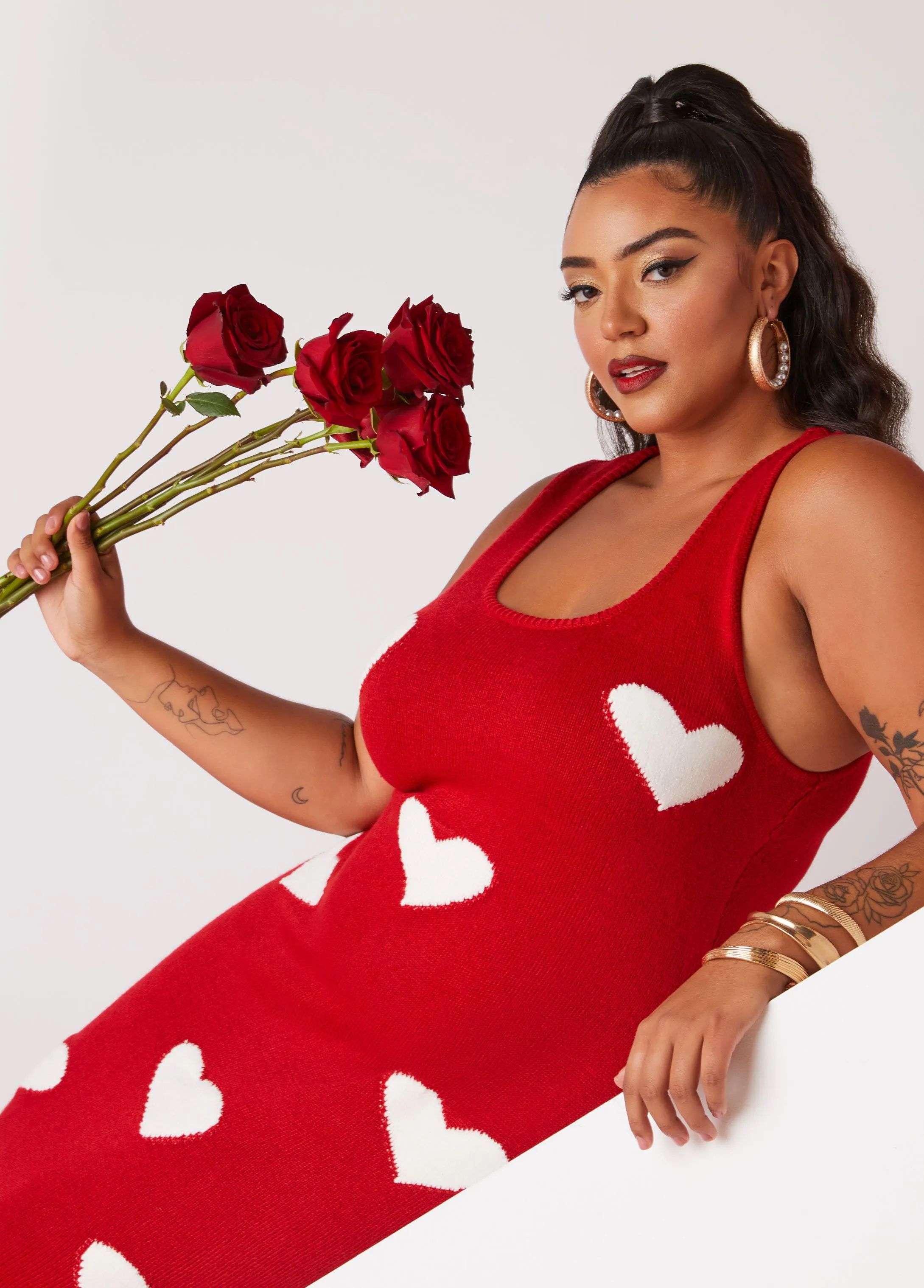 Heart Sweater Dress sold by Ashley Stewart product image thumbnail 5