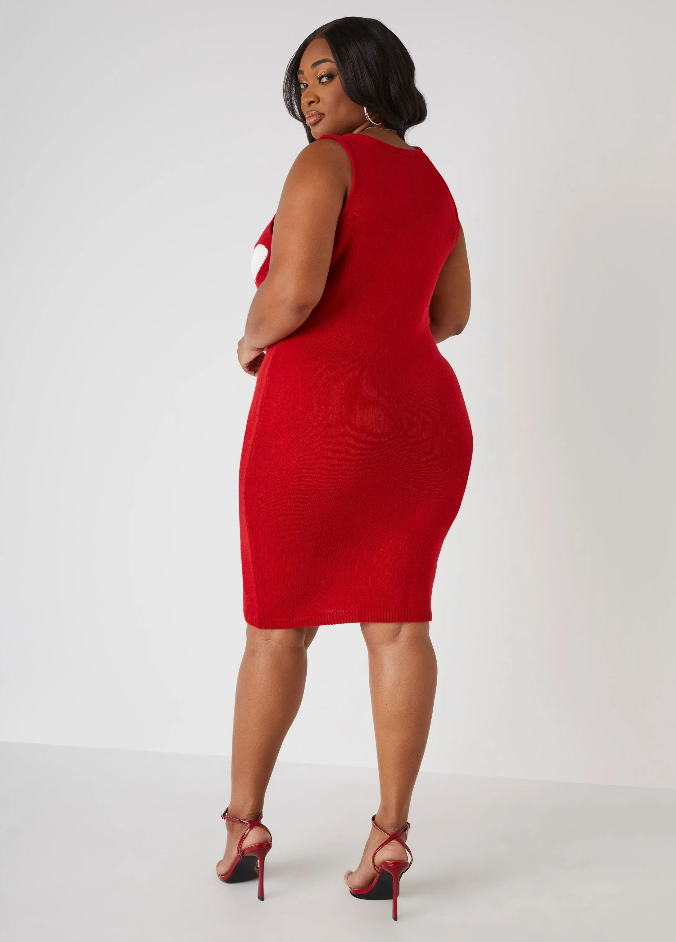 Heart Sweater Dress sold by Ashley Stewart product image thumbnail 2