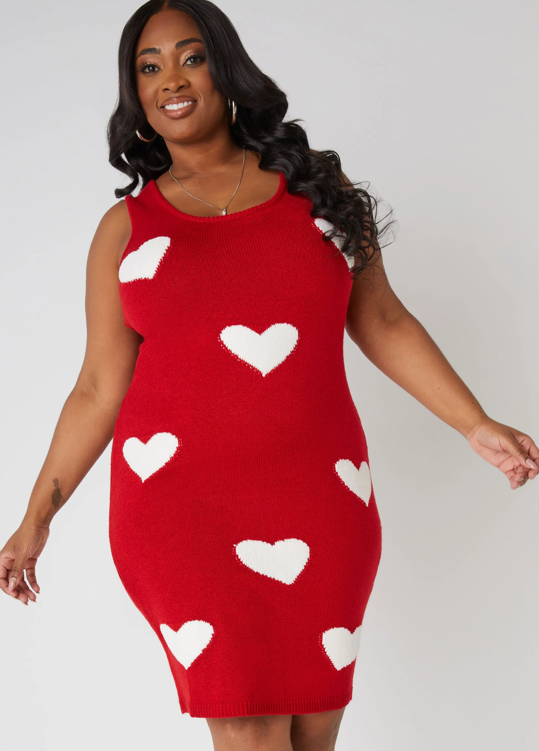 Heart Sweater Dress sold by Ashley Stewart product image thumbnail 3