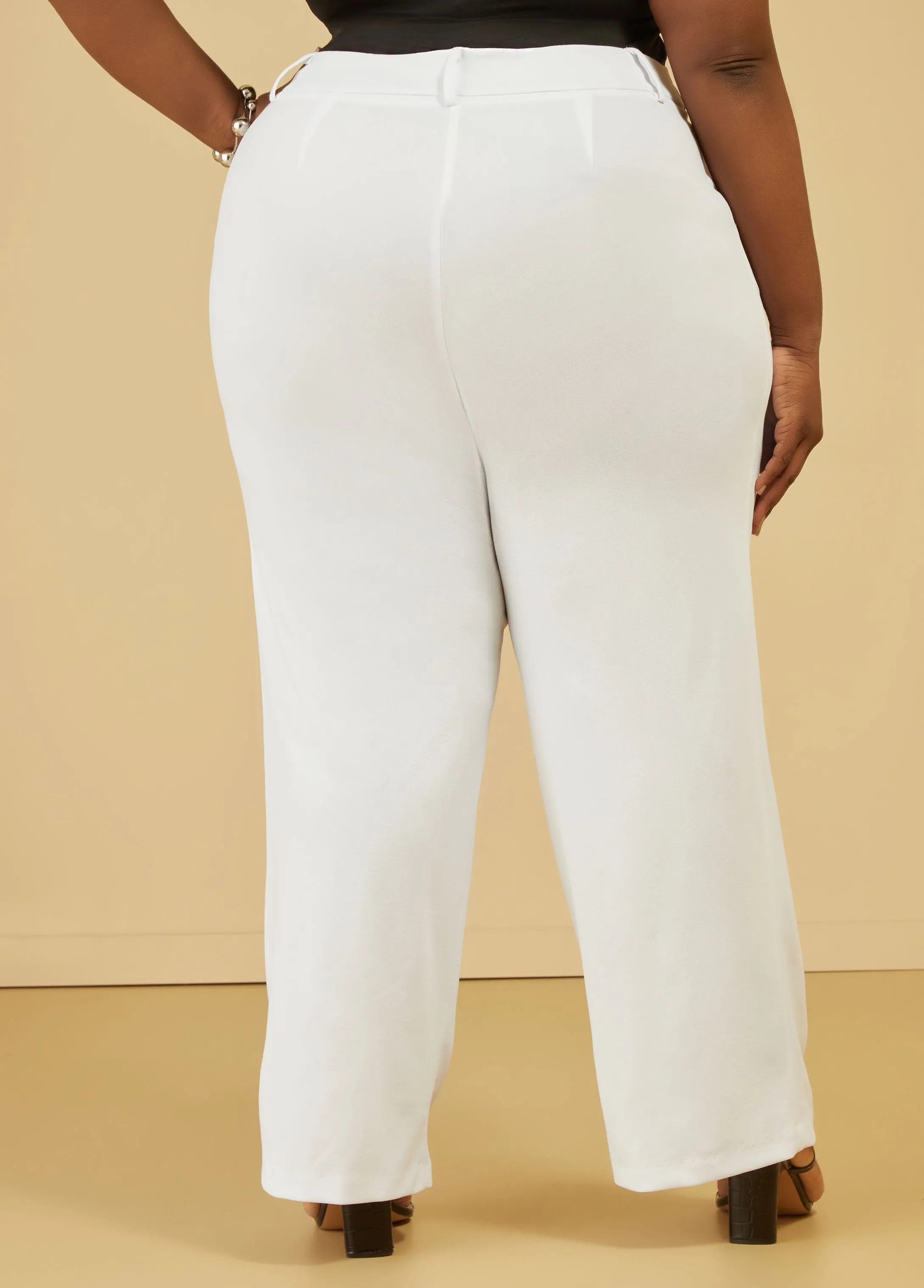 Straight Leg Crepe Trousers sold by Ashley Stewart product image thumbnail 2