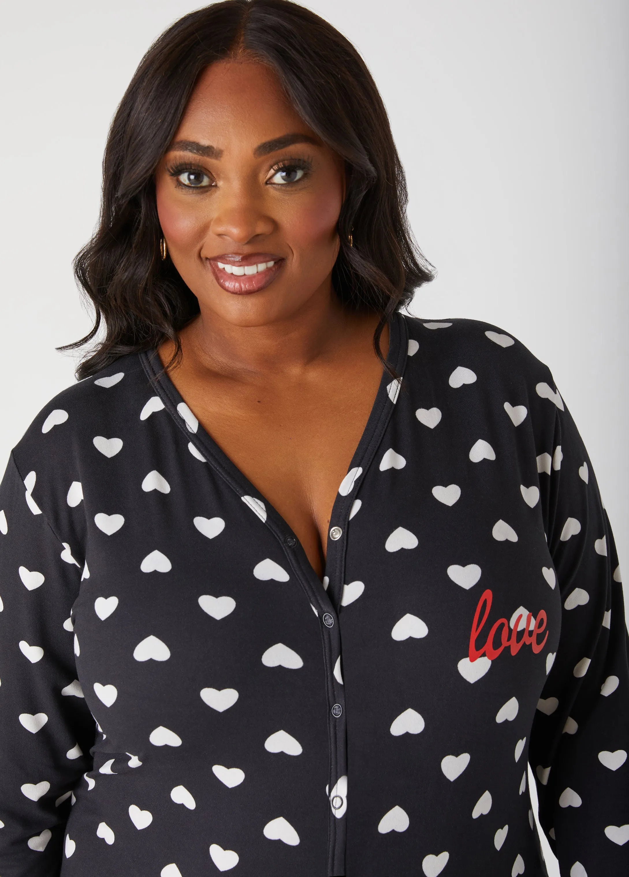 Love To Sleep Hearts Jumpsuit sold by Ashley Stewart product image thumbnail 4