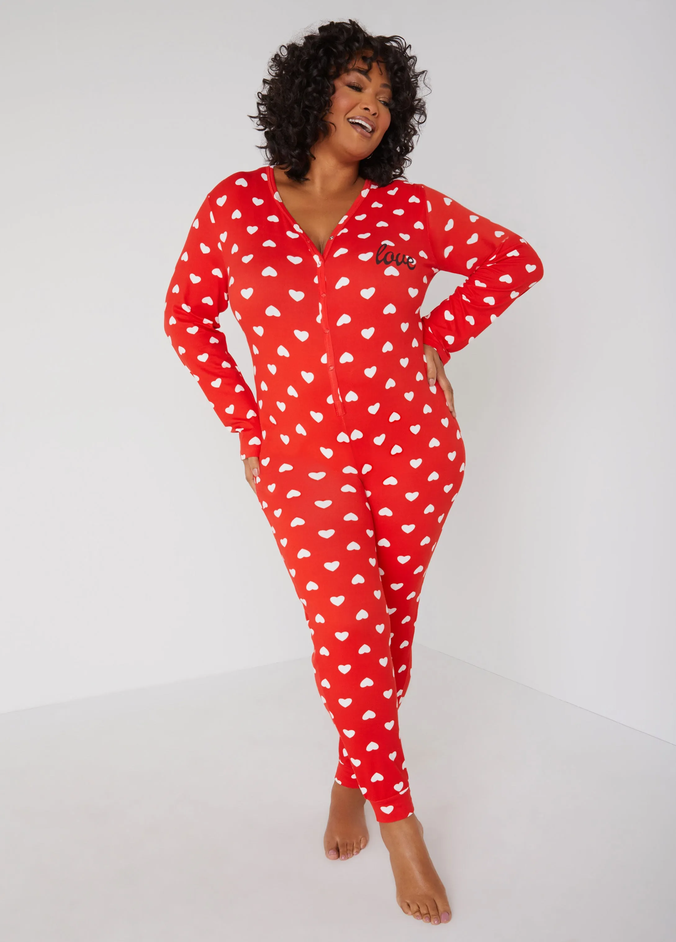 Love To Sleep Hearts Jumpsuit sold by Ashley Stewart product image thumbnail 5