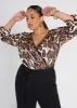 Leopard Paneled Faux Wrap Jumpsuit sold by Ashley Stewart