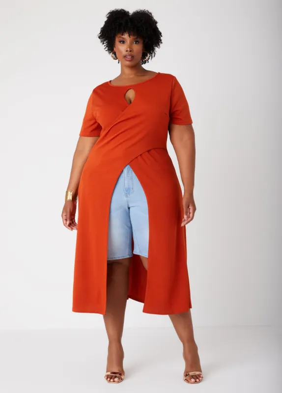 Crisscross Textured Duster sold by Ashley Stewart