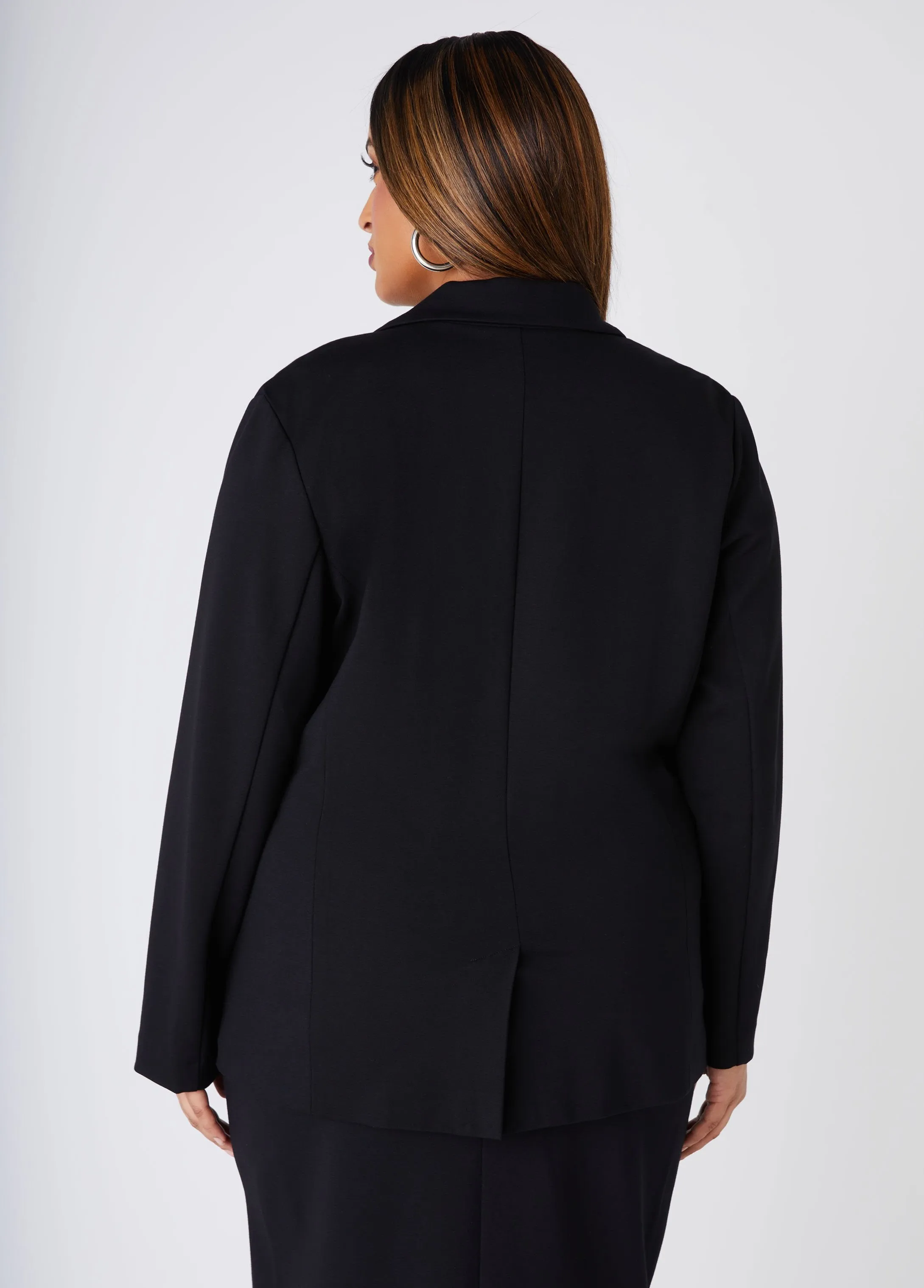 Ponte Button Front Blazer sold by Ashley Stewart product image thumbnail 2