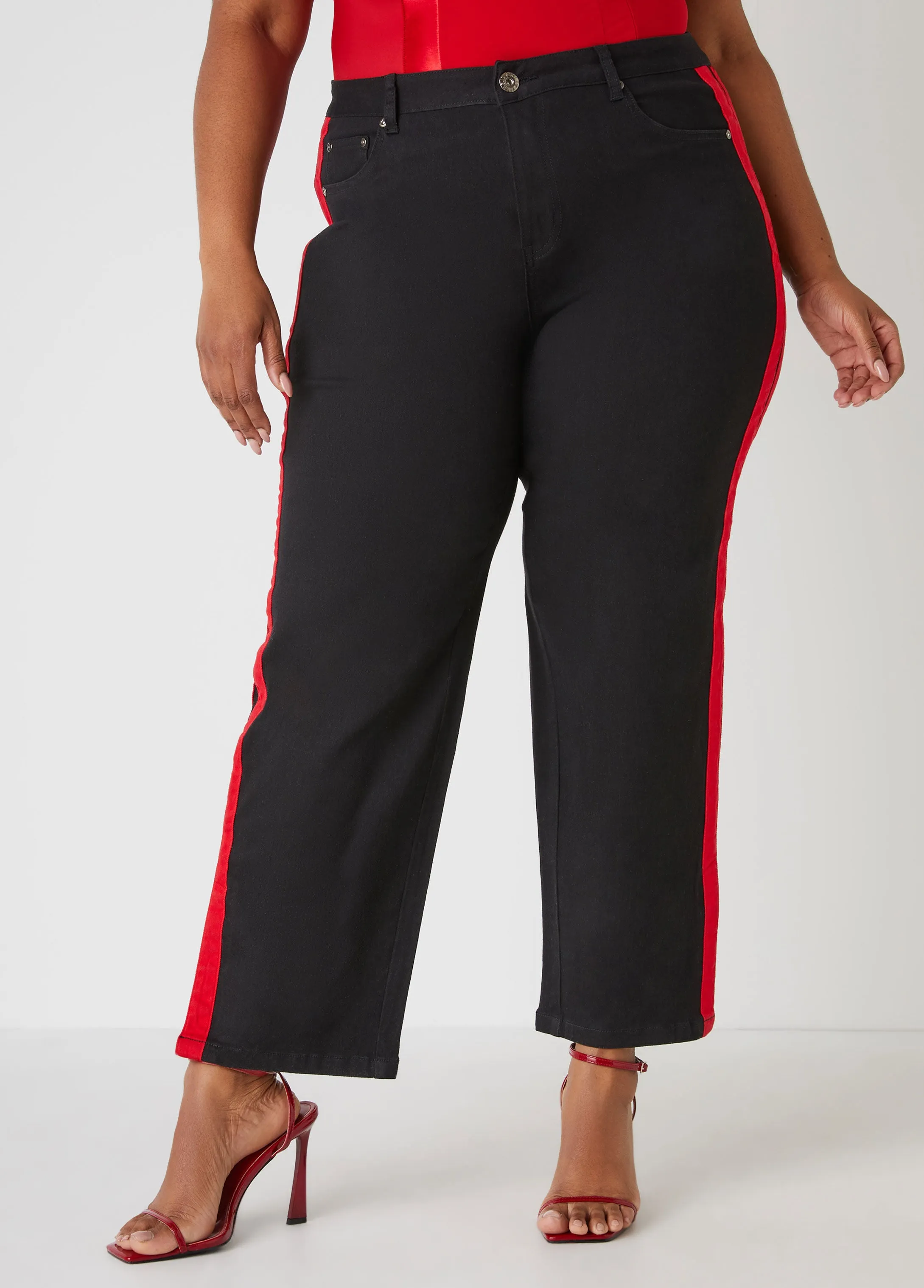 Striped Straight Leg Jeans sold by Ashley Stewart product image thumbnail 3