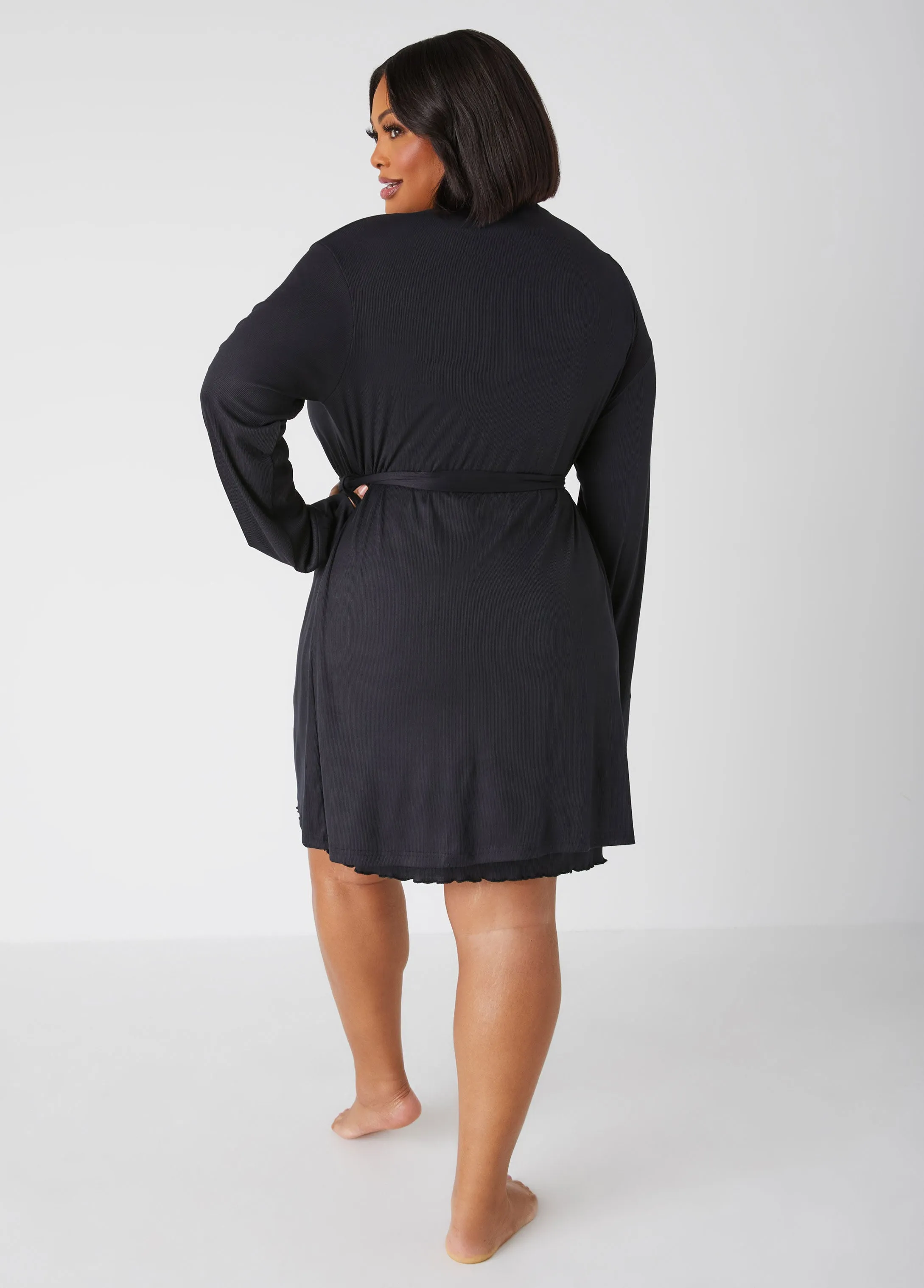 Love To Sleep Chemise And Robe Set sold by Ashley Stewart product image thumbnail 2