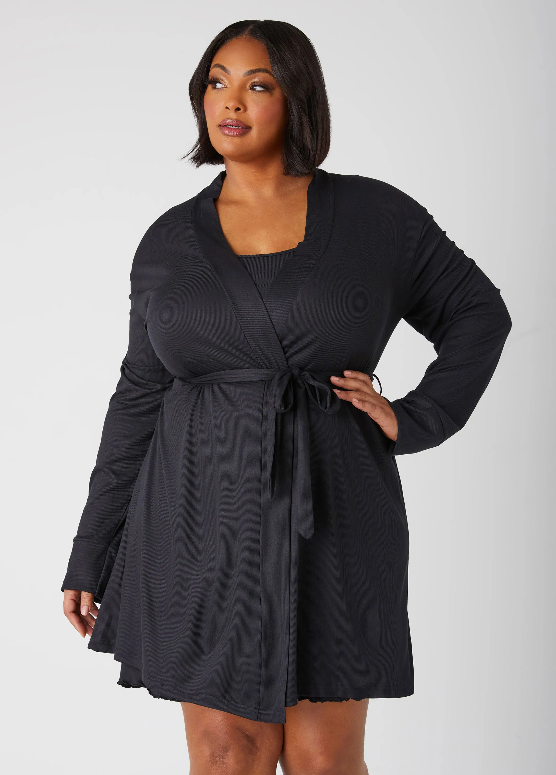 Love To Sleep Chemise And Robe Set sold by Ashley Stewart product image thumbnail 3