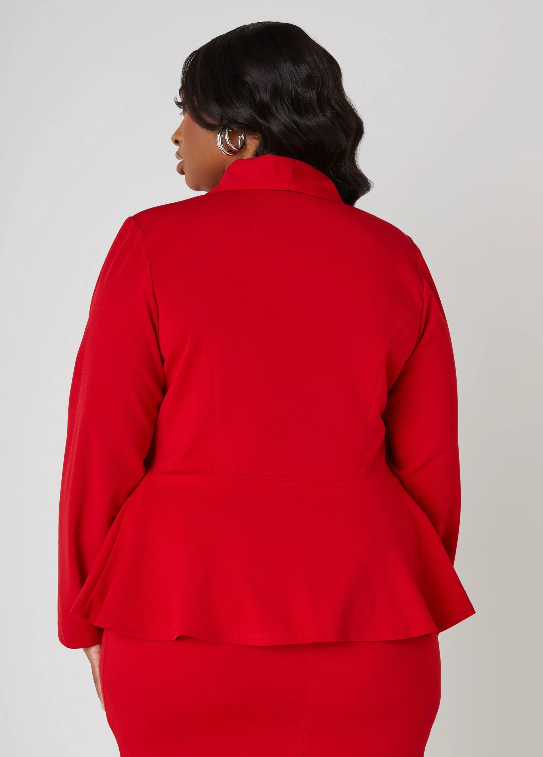 Pleat Detailed Peplum Blazer sold by Ashley Stewart product image thumbnail 2