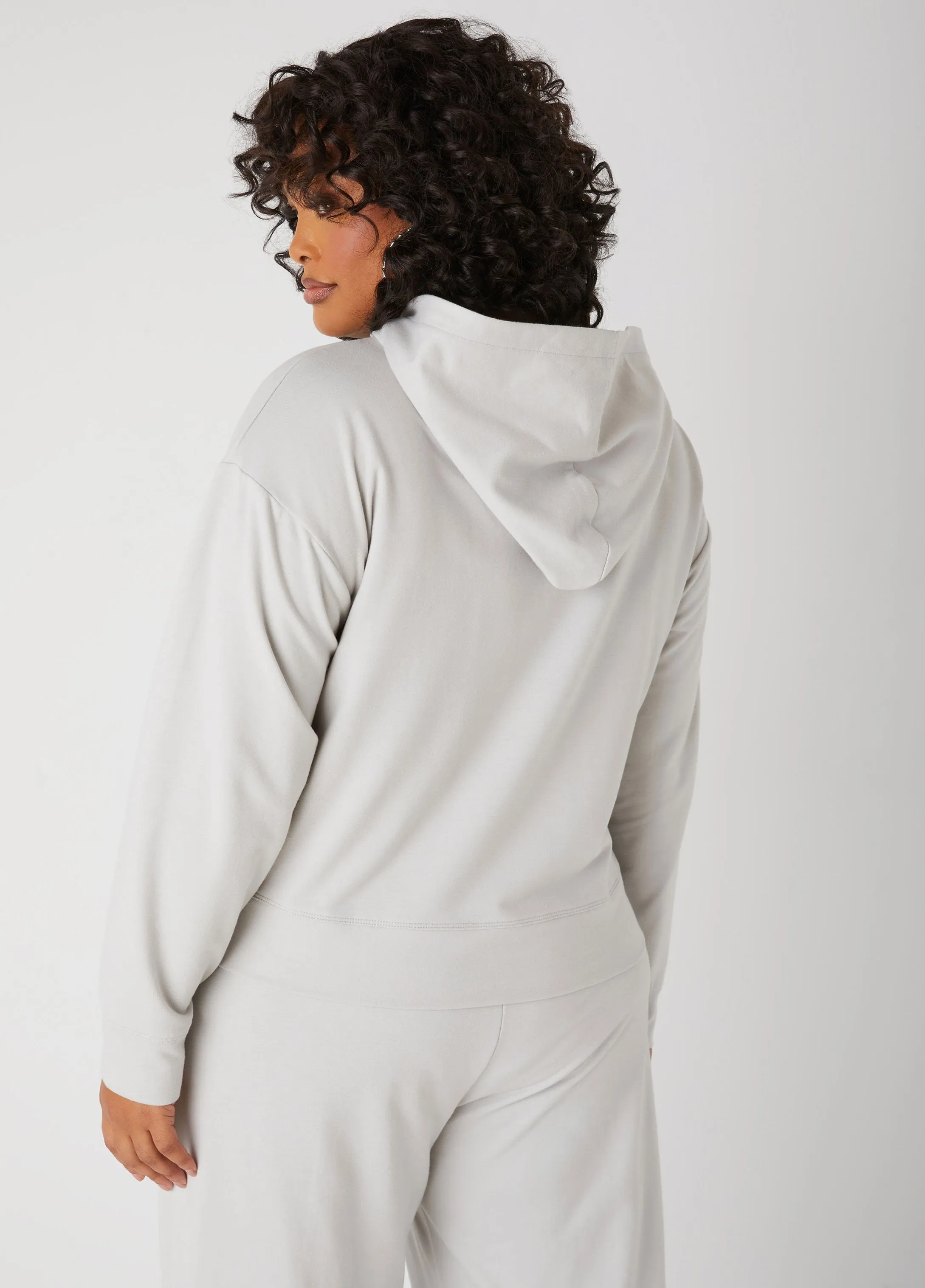 French Terry Cutout Hoodie sold by Ashley Stewart product image thumbnail 5
