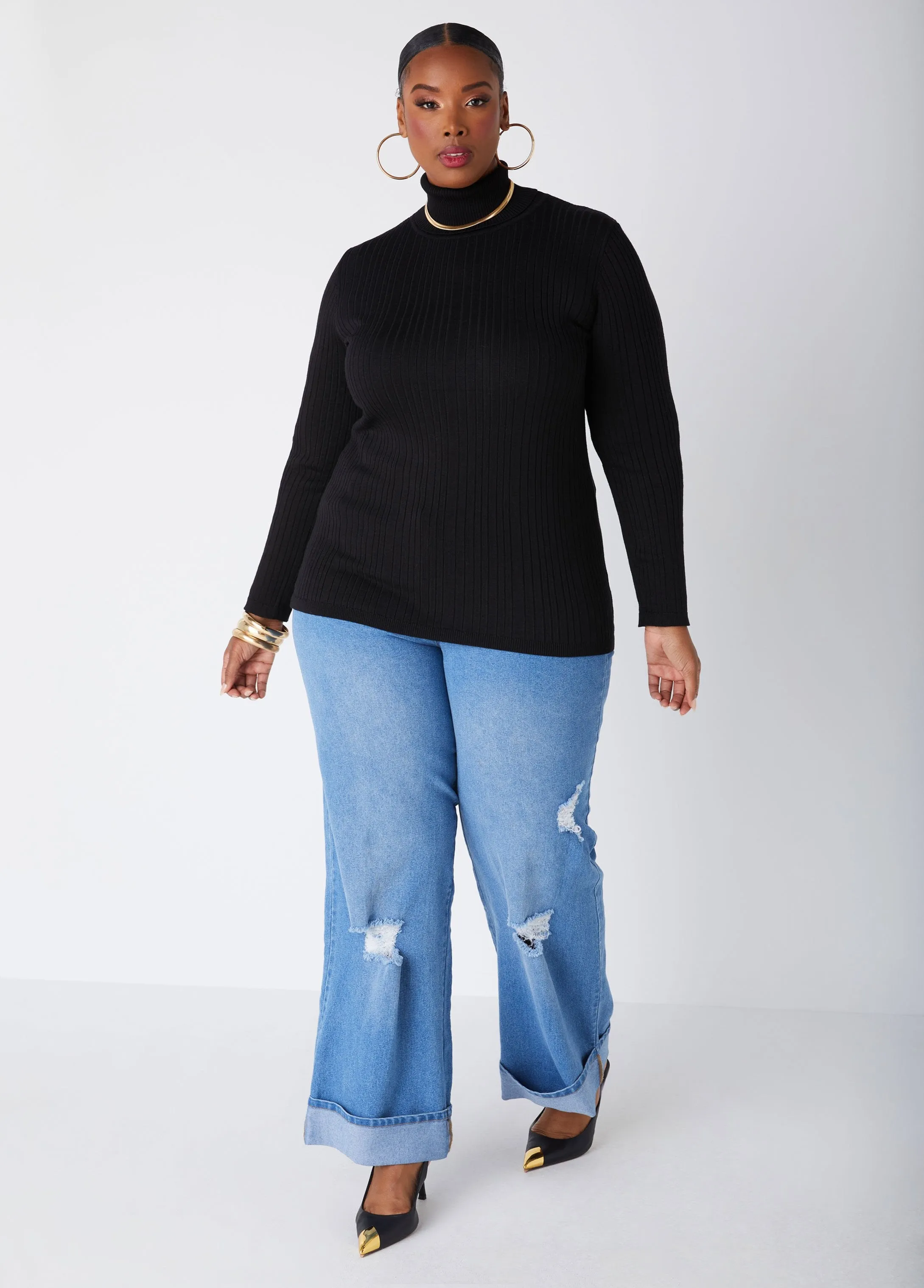 Pullover Turtleneck Sweater sold by Ashley Stewart product image thumbnail 3