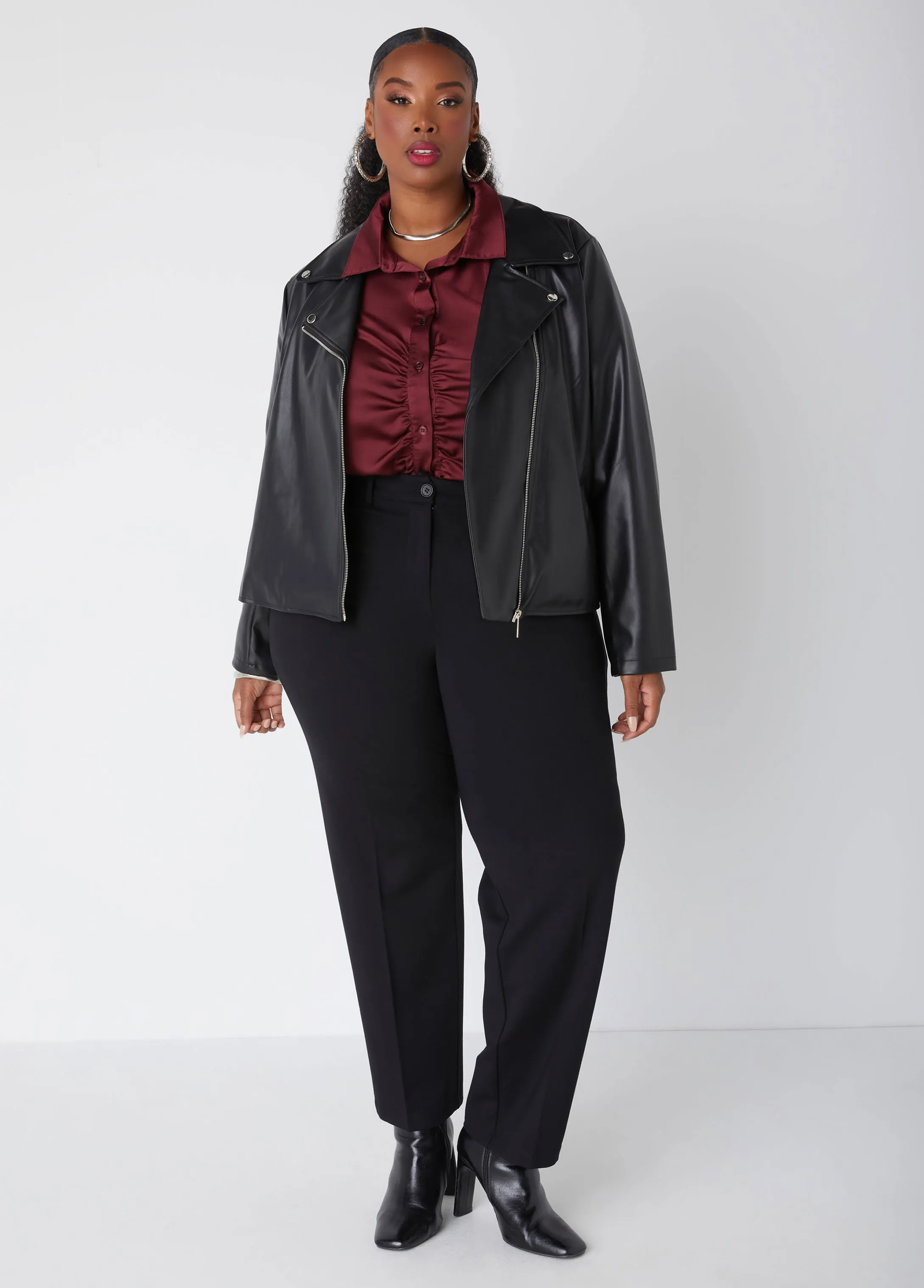 Asymmetric Faux Leather Jacket sold by Ashley Stewart product image thumbnail 5