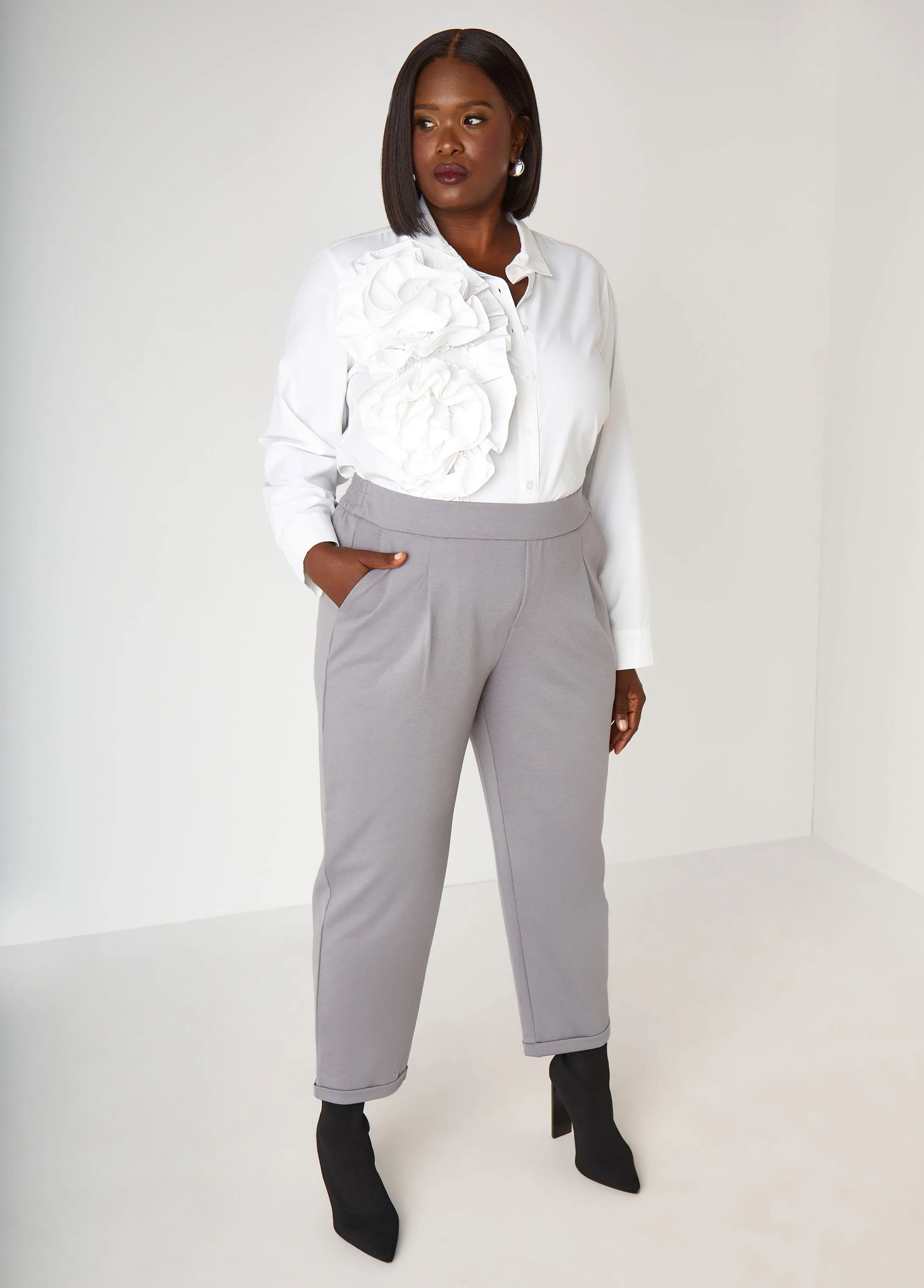 Ponte Tapered Ankle Pants sold by Ashley Stewart product image thumbnail 3