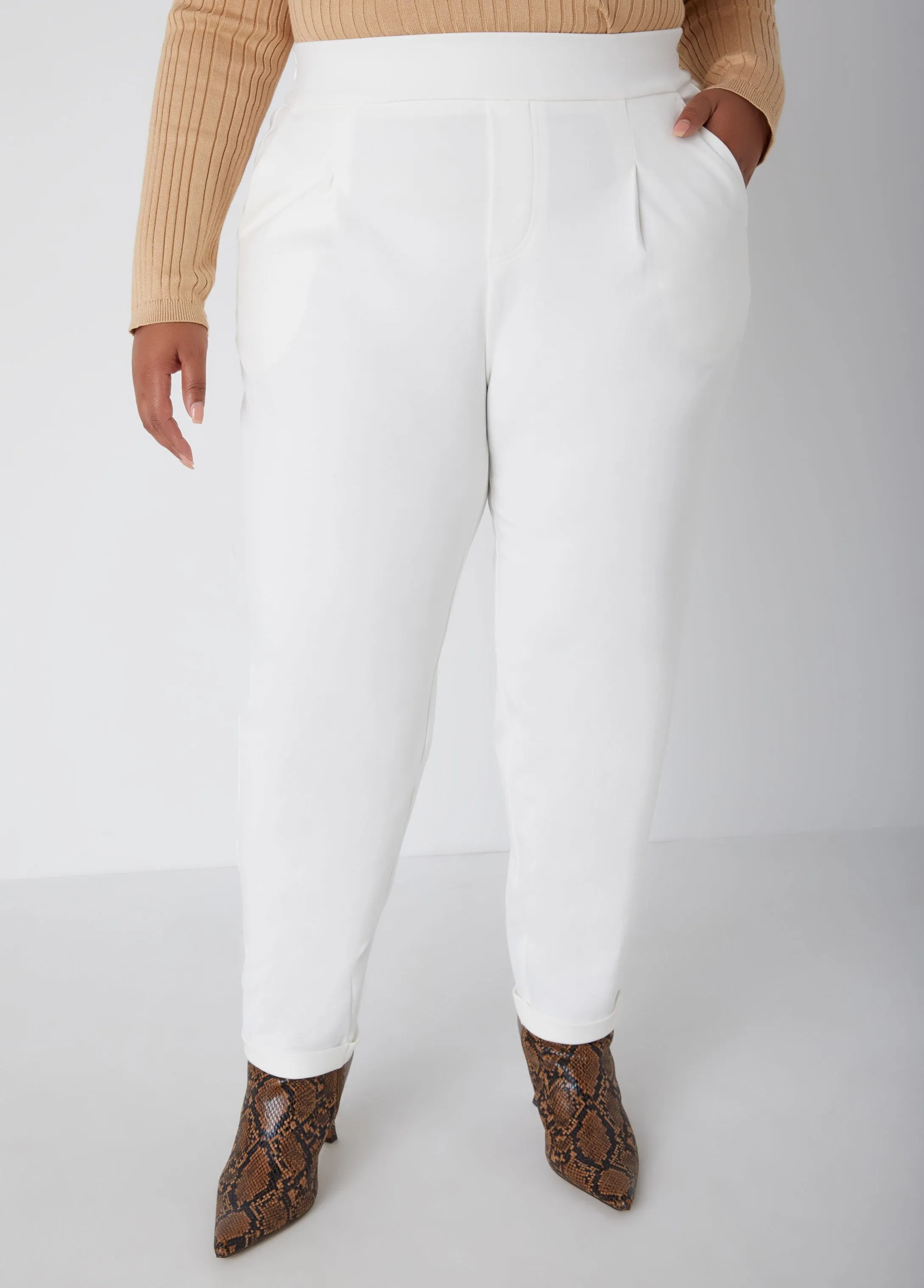 Ponte Tapered Ankle Pants sold by Ashley Stewart product image thumbnail 4