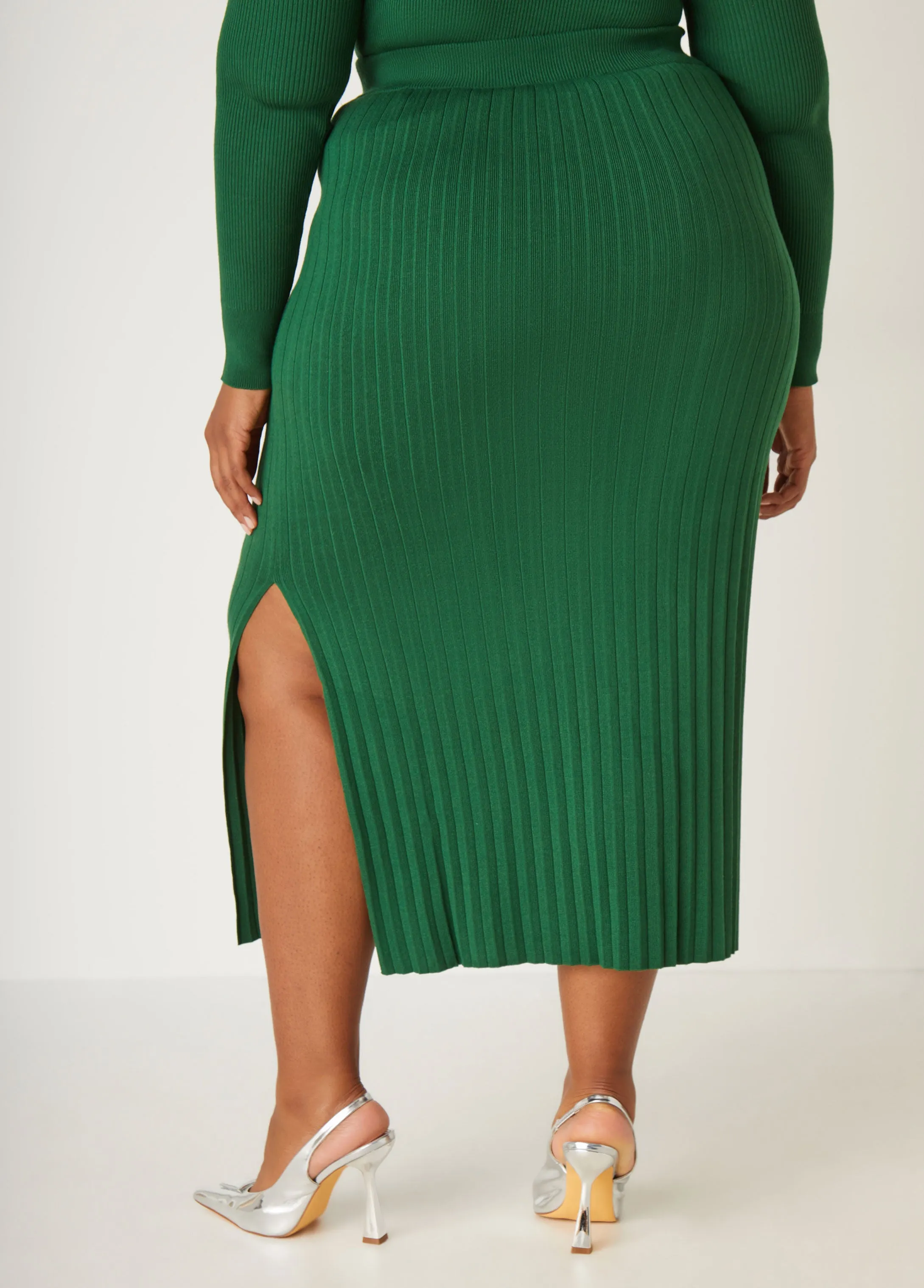 Pleated Knitted Midi Skirt sold by Ashley Stewart product image thumbnail 5