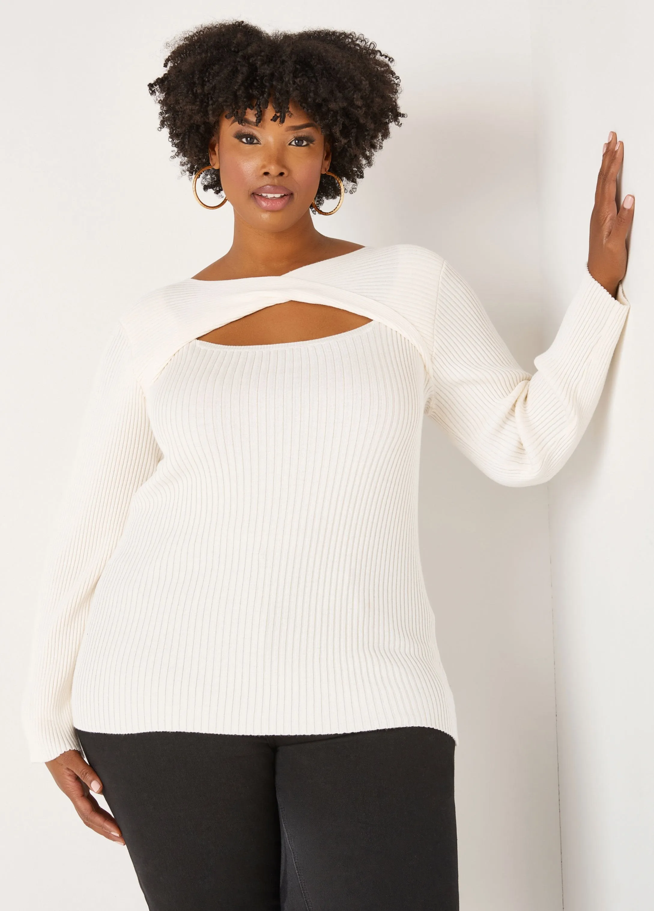 Twisted Cutout Sweater sold by Ashley Stewart product image thumbnail 5
