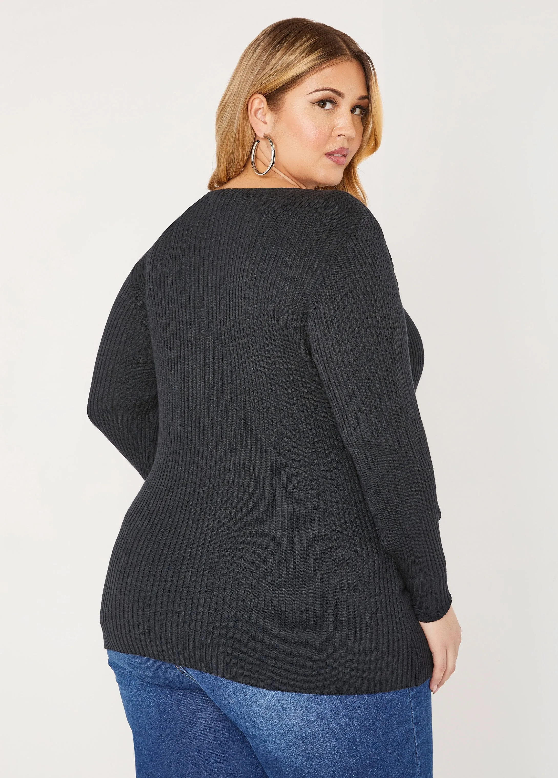 Twisted Cutout Sweater sold by Ashley Stewart product image thumbnail 2