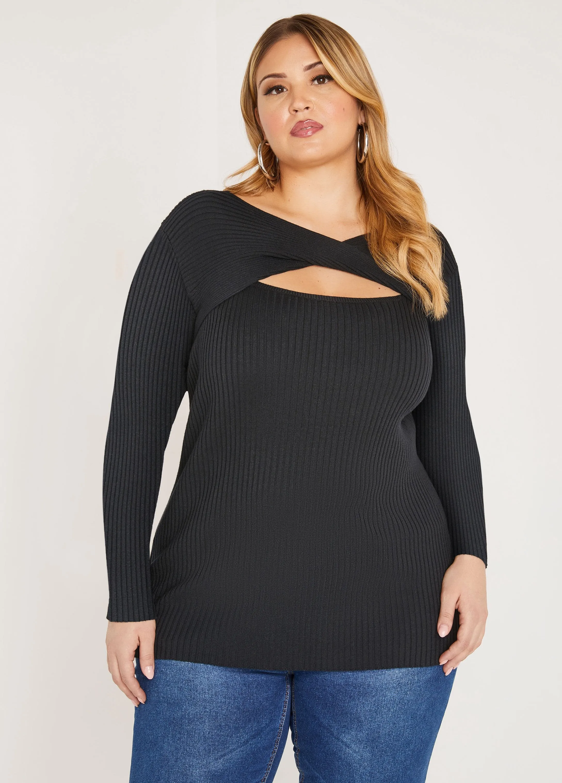 Twisted Cutout Sweater sold by Ashley Stewart
