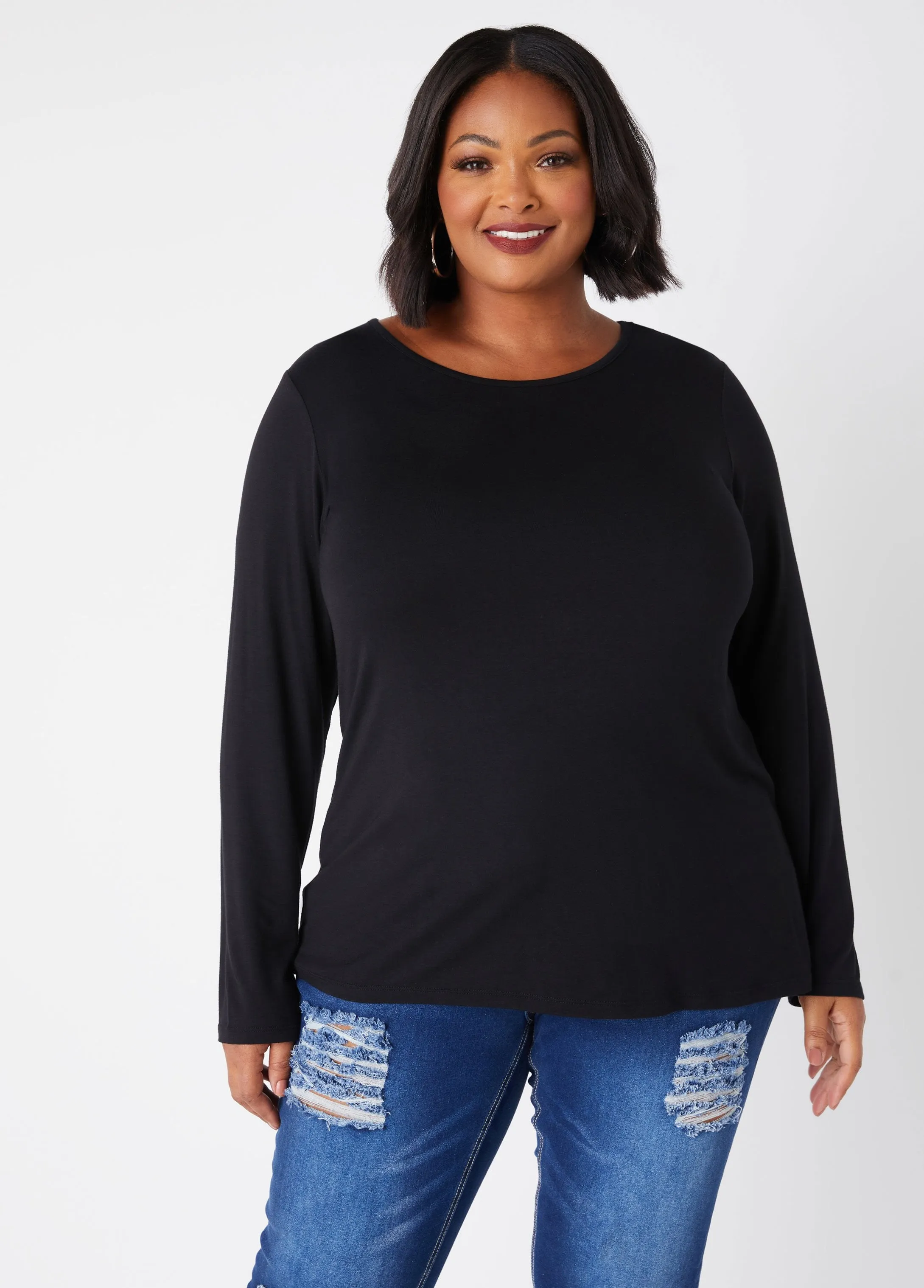 Basic Long Sleeved Tee sold by Ashley Stewart product image thumbnail 3