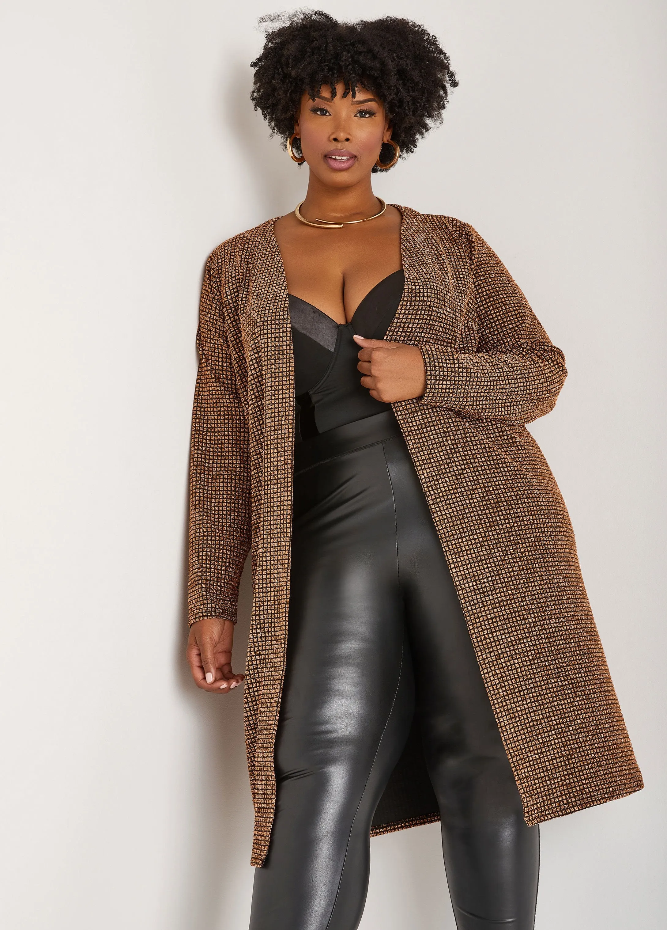 Draped Lurex™ Cutout Duster sold by Ashley Stewart product image thumbnail 3