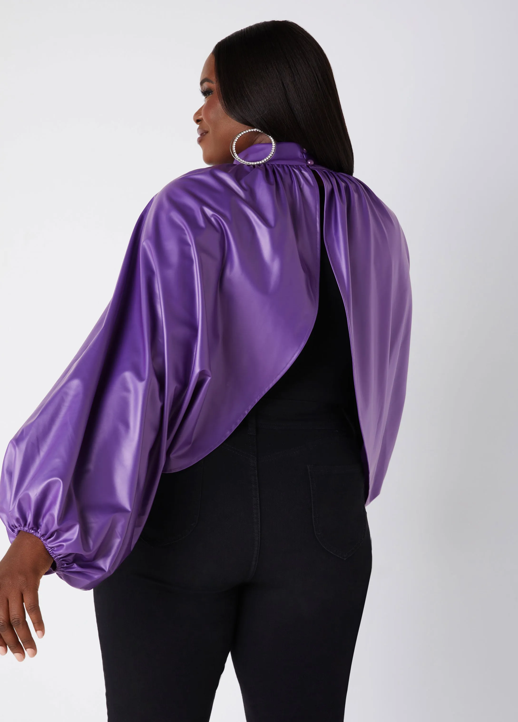 Faux Leather Shrug sold by Ashley Stewart product image thumbnail 5