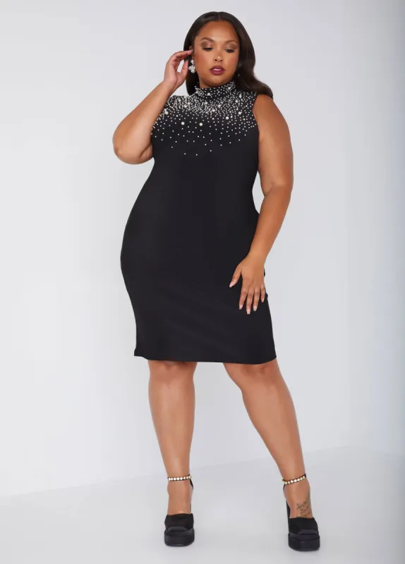 Faux Pearl Bodycon Dress sold by Ashley Stewart
