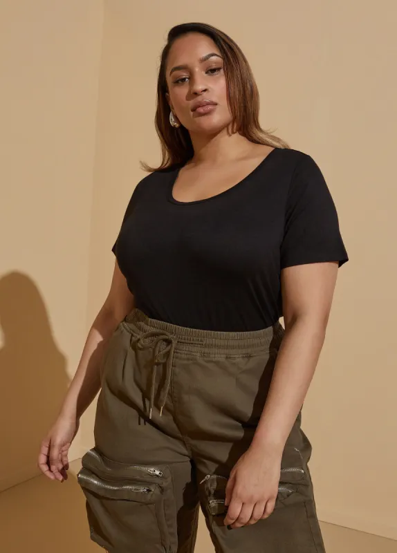 Basic Scoop Neck Tee sold by Ashley Stewart