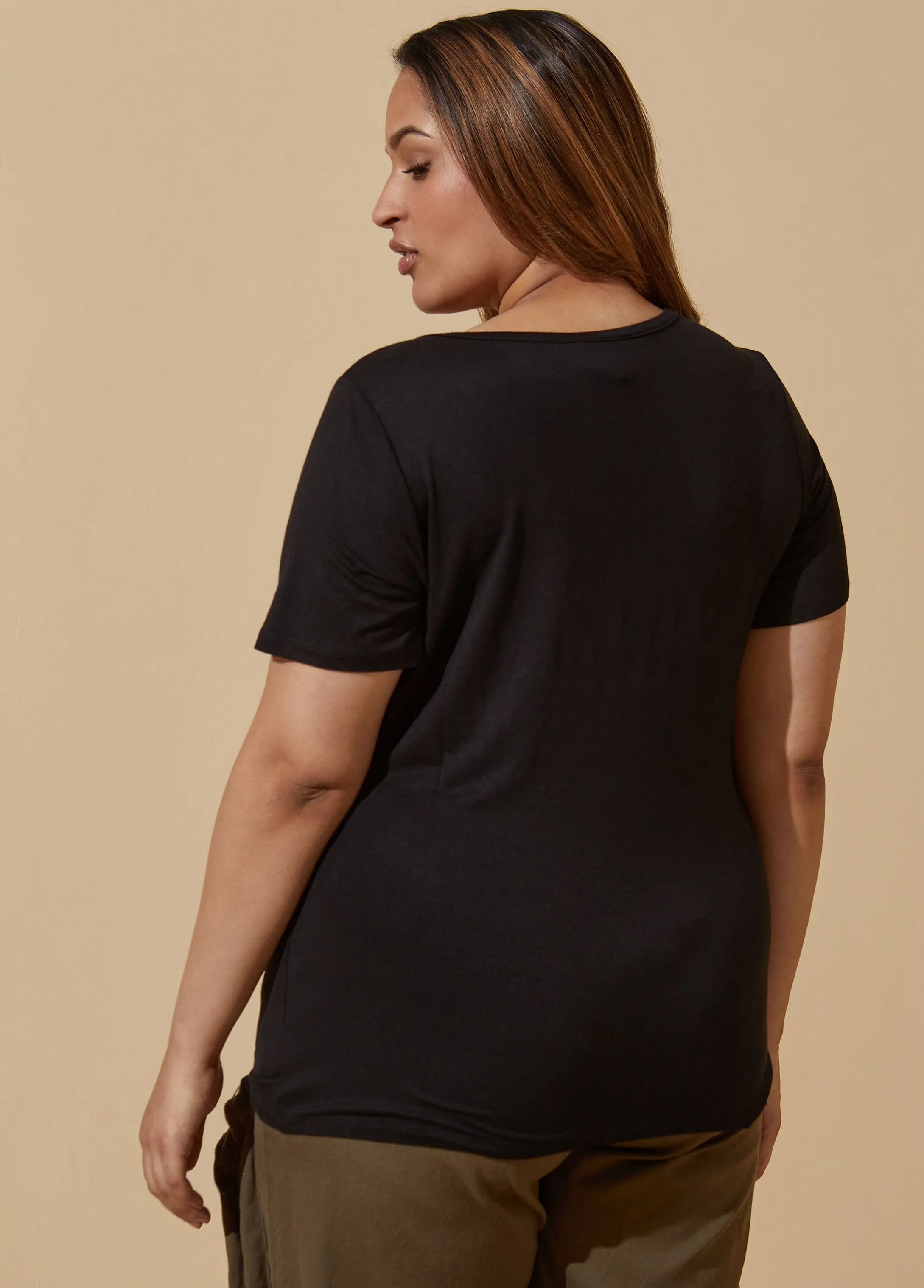Basic Scoop Neck Tee sold by Ashley Stewart product image thumbnail 2