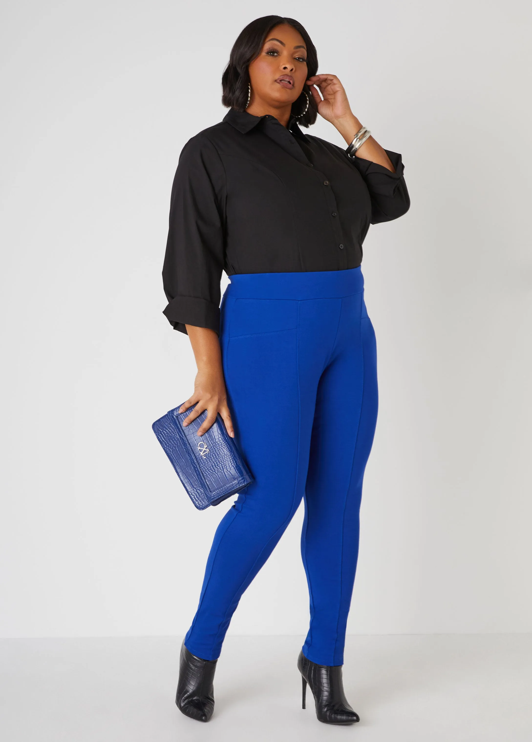 Seam Detailed Ponte Leggings sold by Ashley Stewart product image thumbnail 5