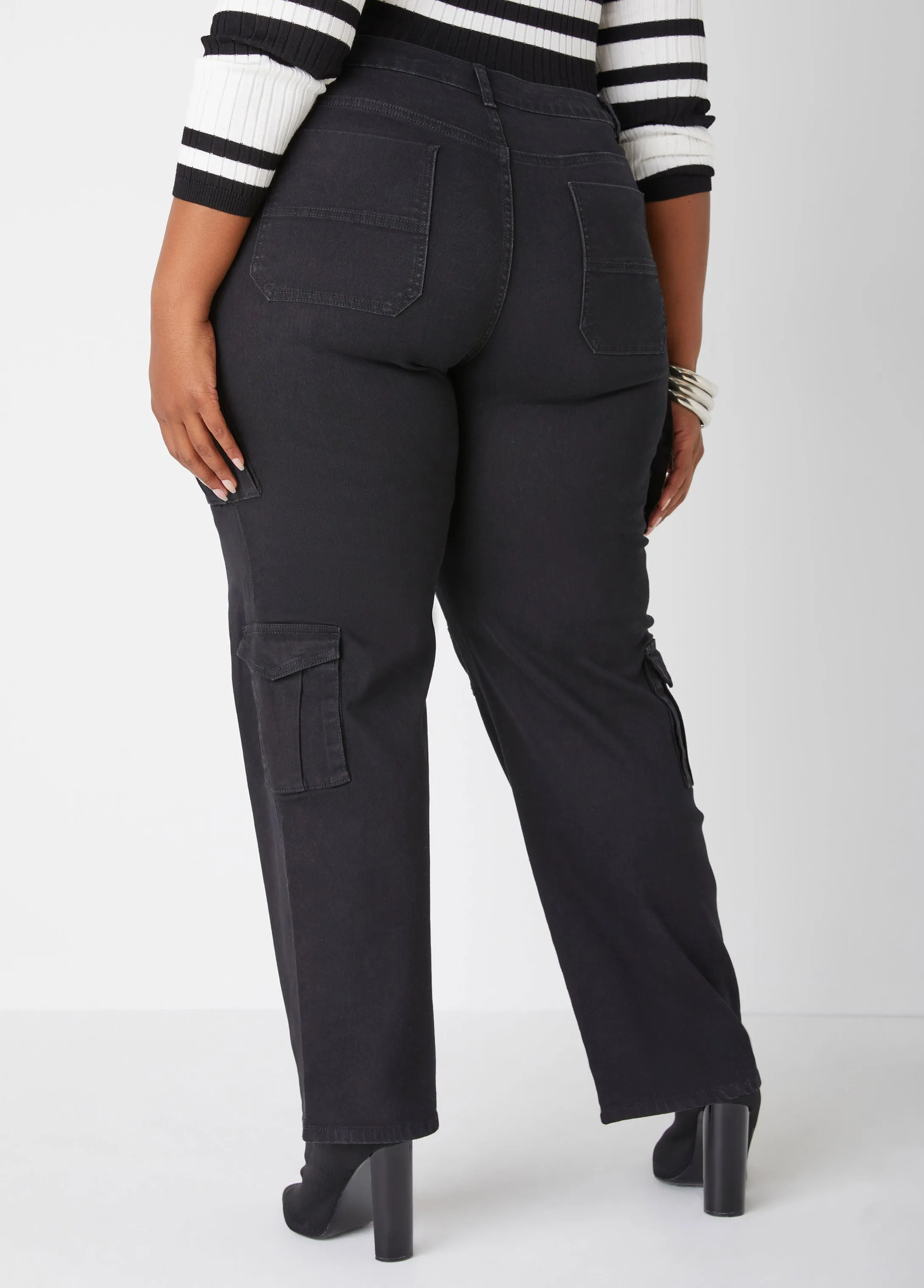 Mid Rise Cargo Jeans sold by Ashley Stewart product image thumbnail 2
