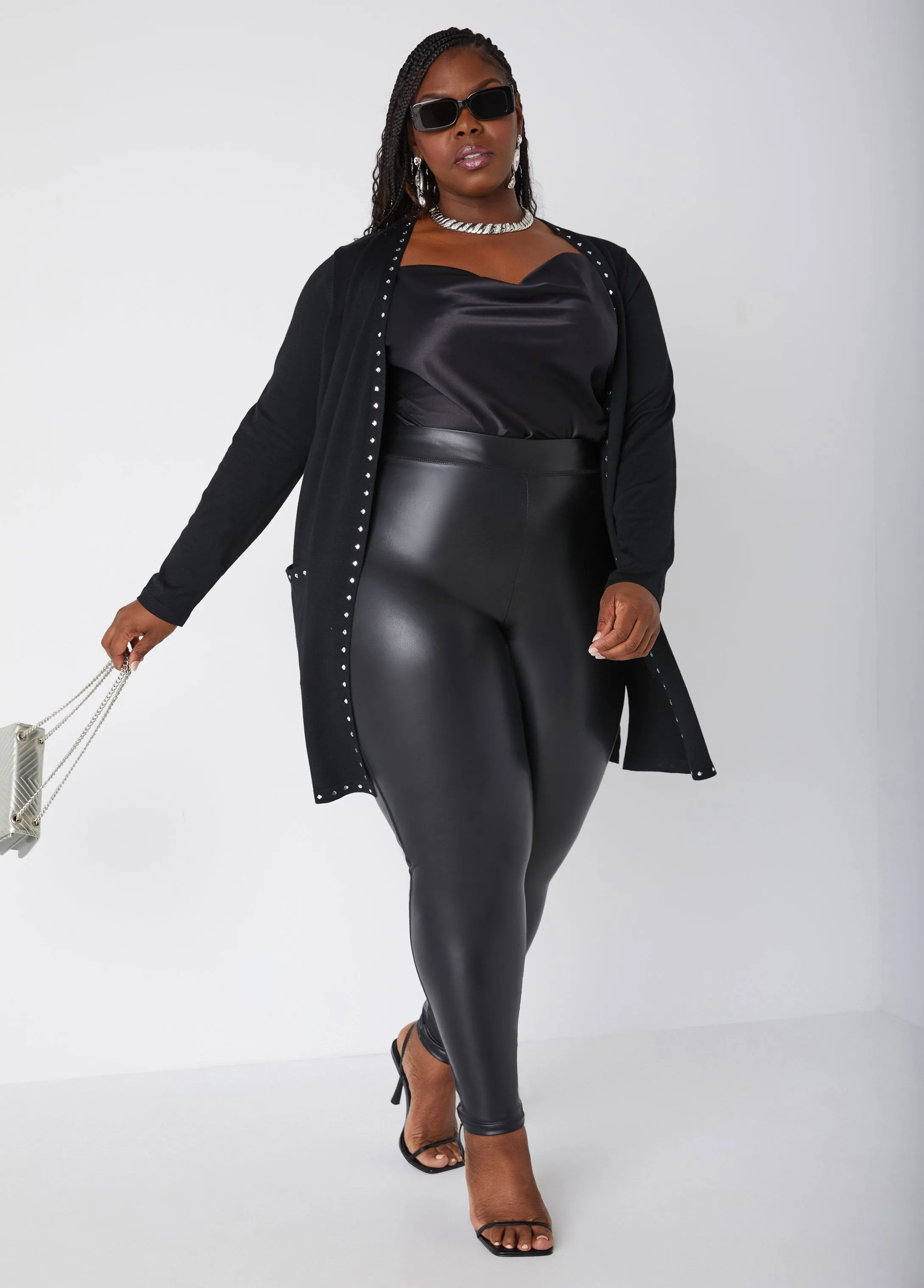 Belted Crystal Cardigan sold by Ashley Stewart product image thumbnail 4