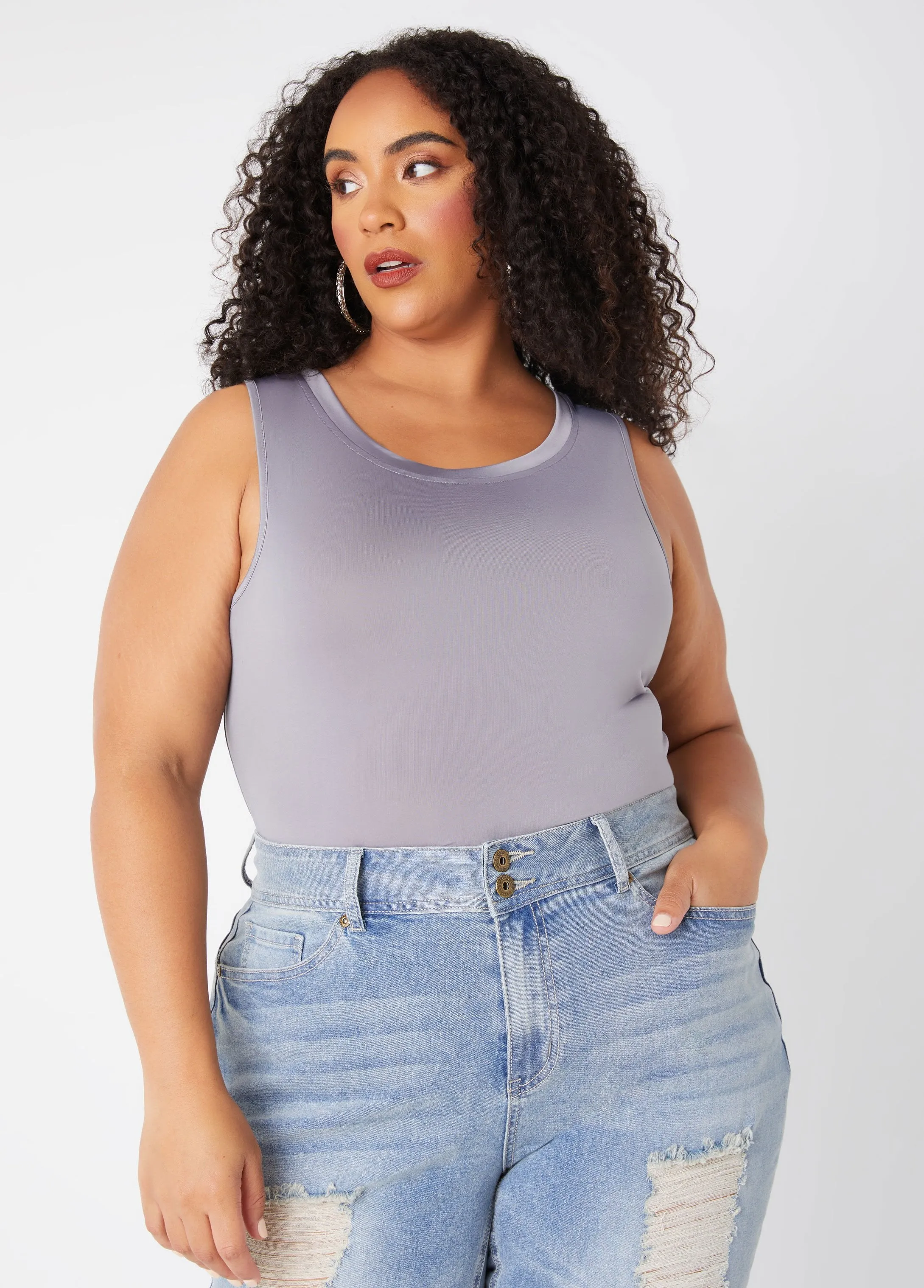 The Basic Knit Cami Top sold by Ashley Stewart product image thumbnail 4
