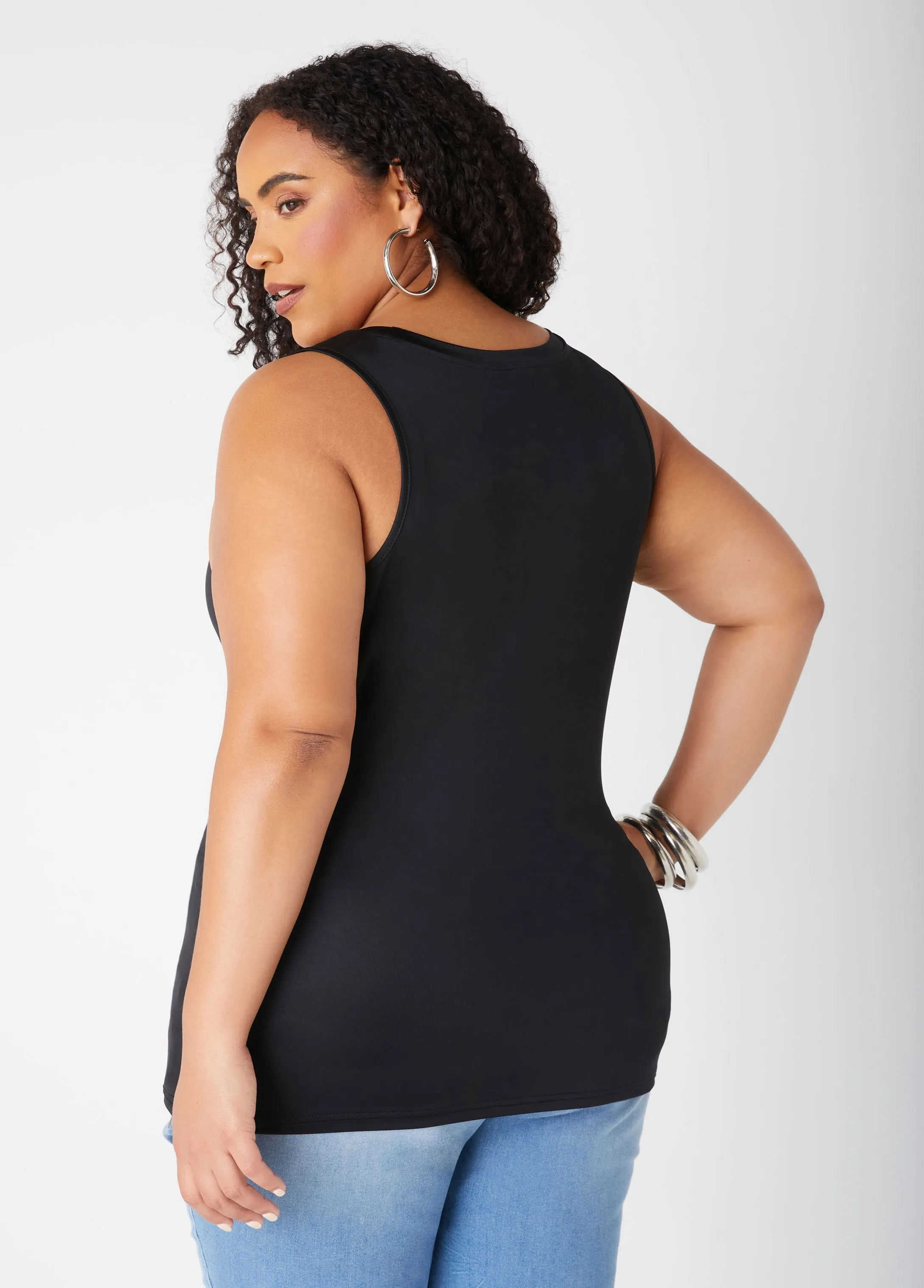 The Basic Knit Cami Top sold by Ashley Stewart product image thumbnail 2