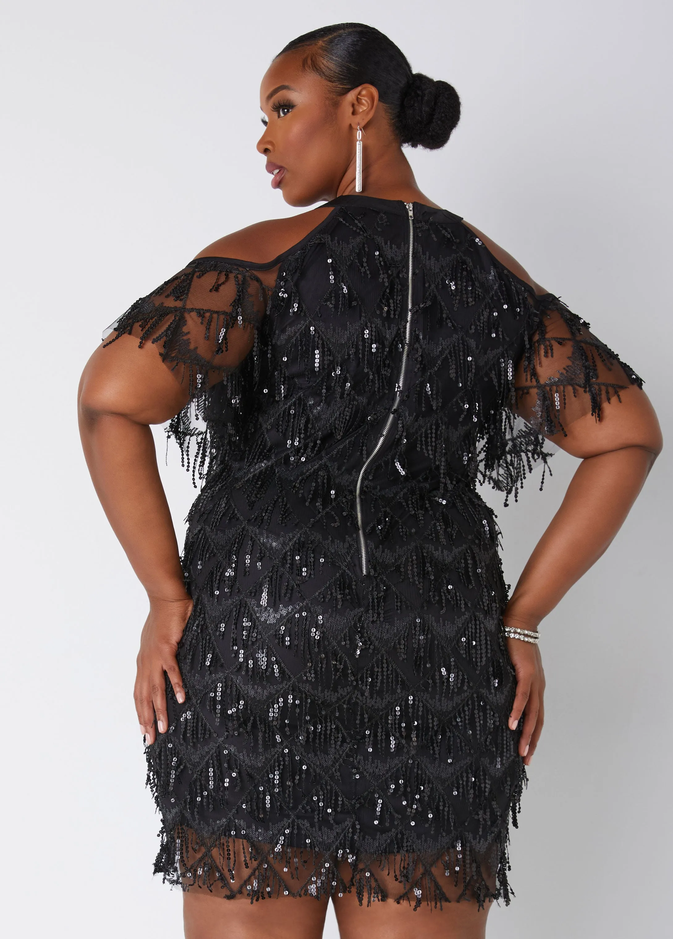 Embellished Cold Shoulder Dress sold by Ashley Stewart product image thumbnail 2