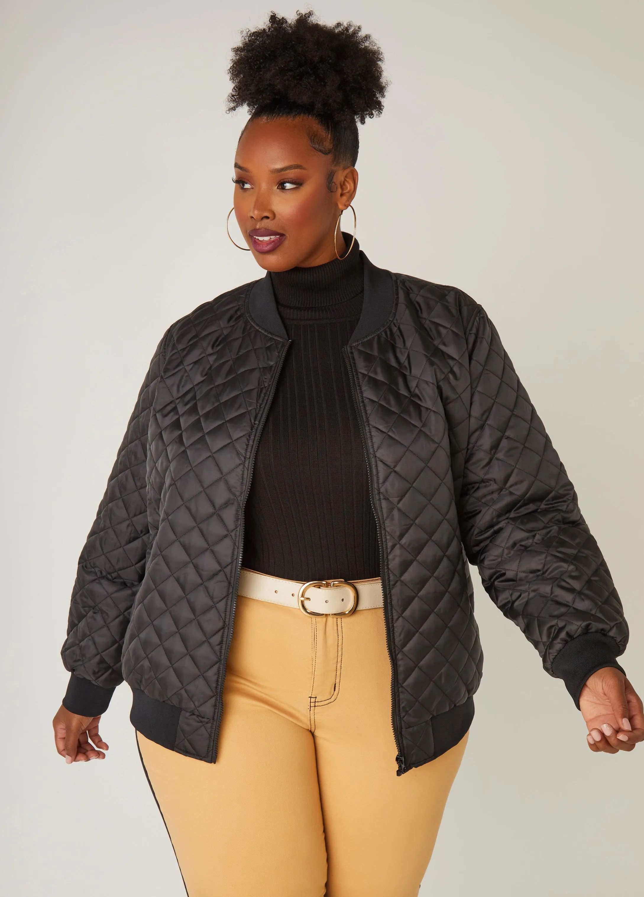 Classic Quilted Bomber Jacket sold by Ashley Stewart