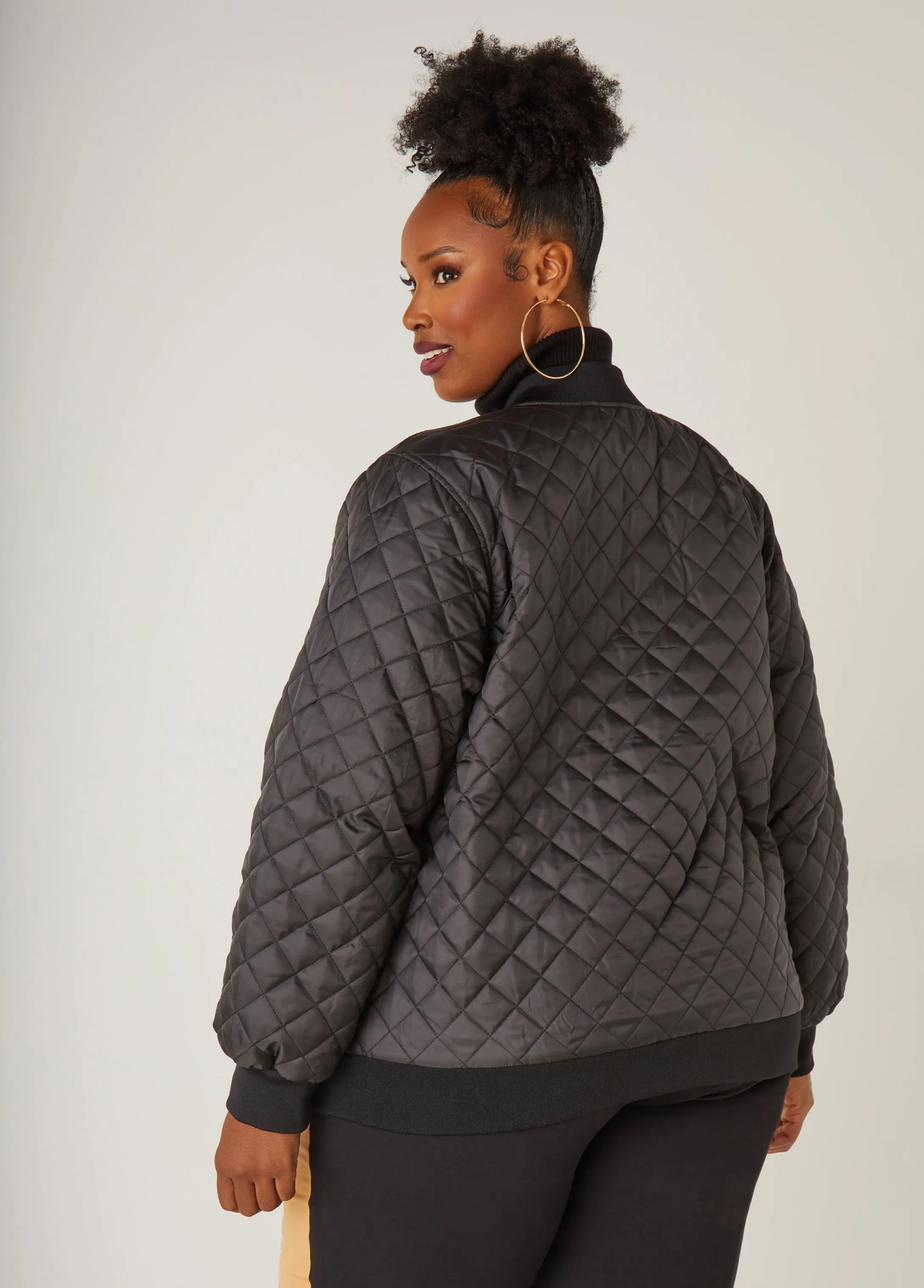 Classic Quilted Bomber Jacket sold by Ashley Stewart product image thumbnail 2