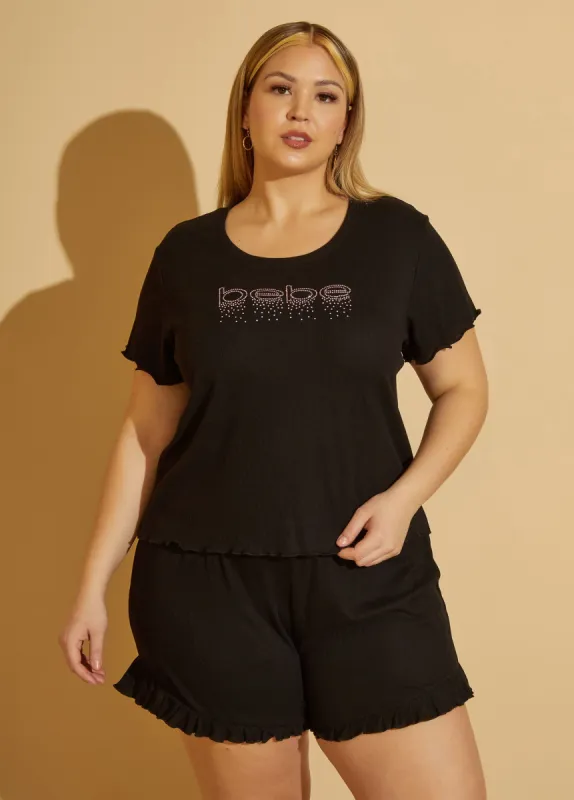 Bebe Crystal Shorts Set made by Ashley Stewart