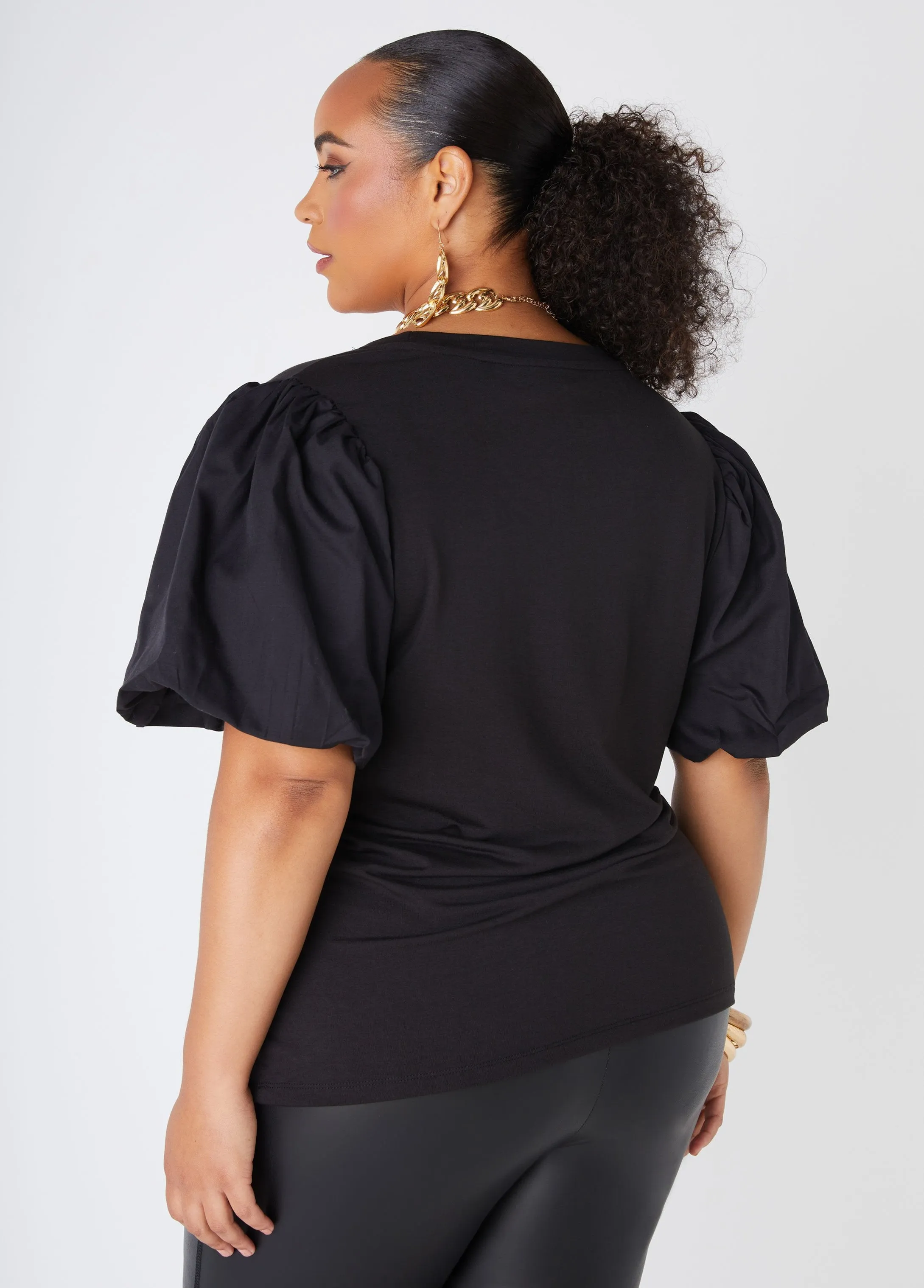 Bee Sweet Puff Sleeved Tee sold by Ashley Stewart product image thumbnail 2